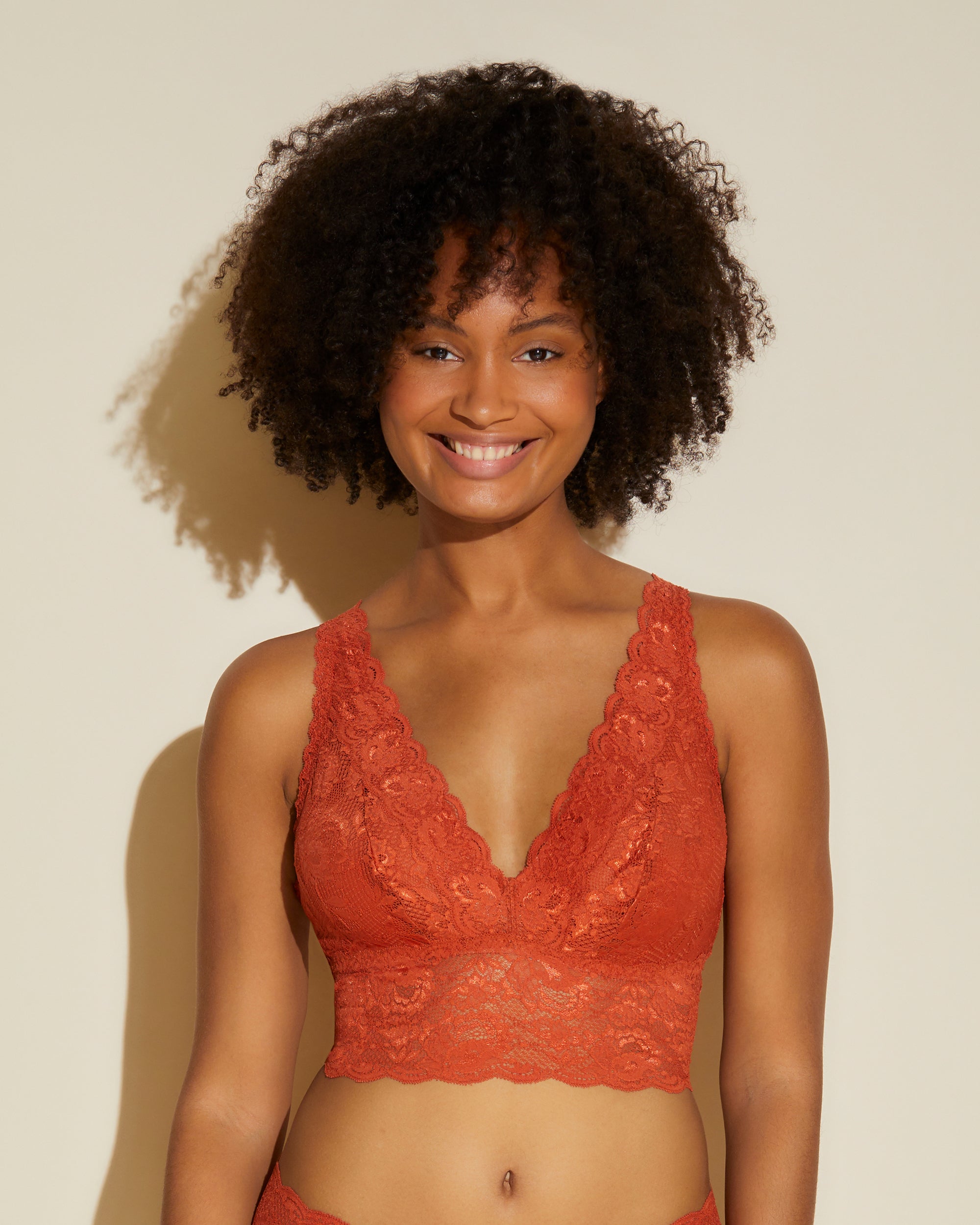 Orange Bralette - Never Say Never Plungie Longline Bralette