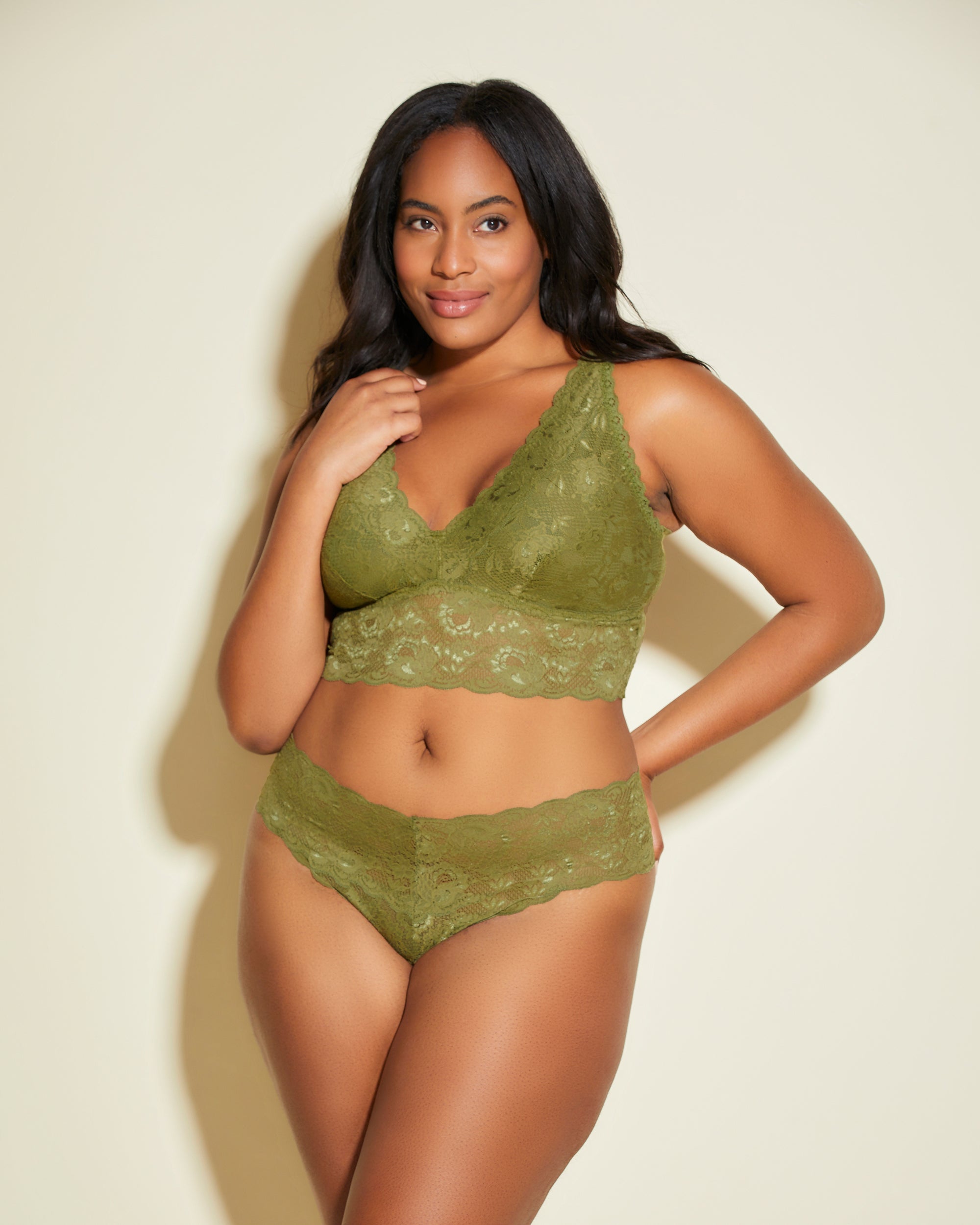 Green Bralette - Never Say Never Extended Plungie Longline Bralette