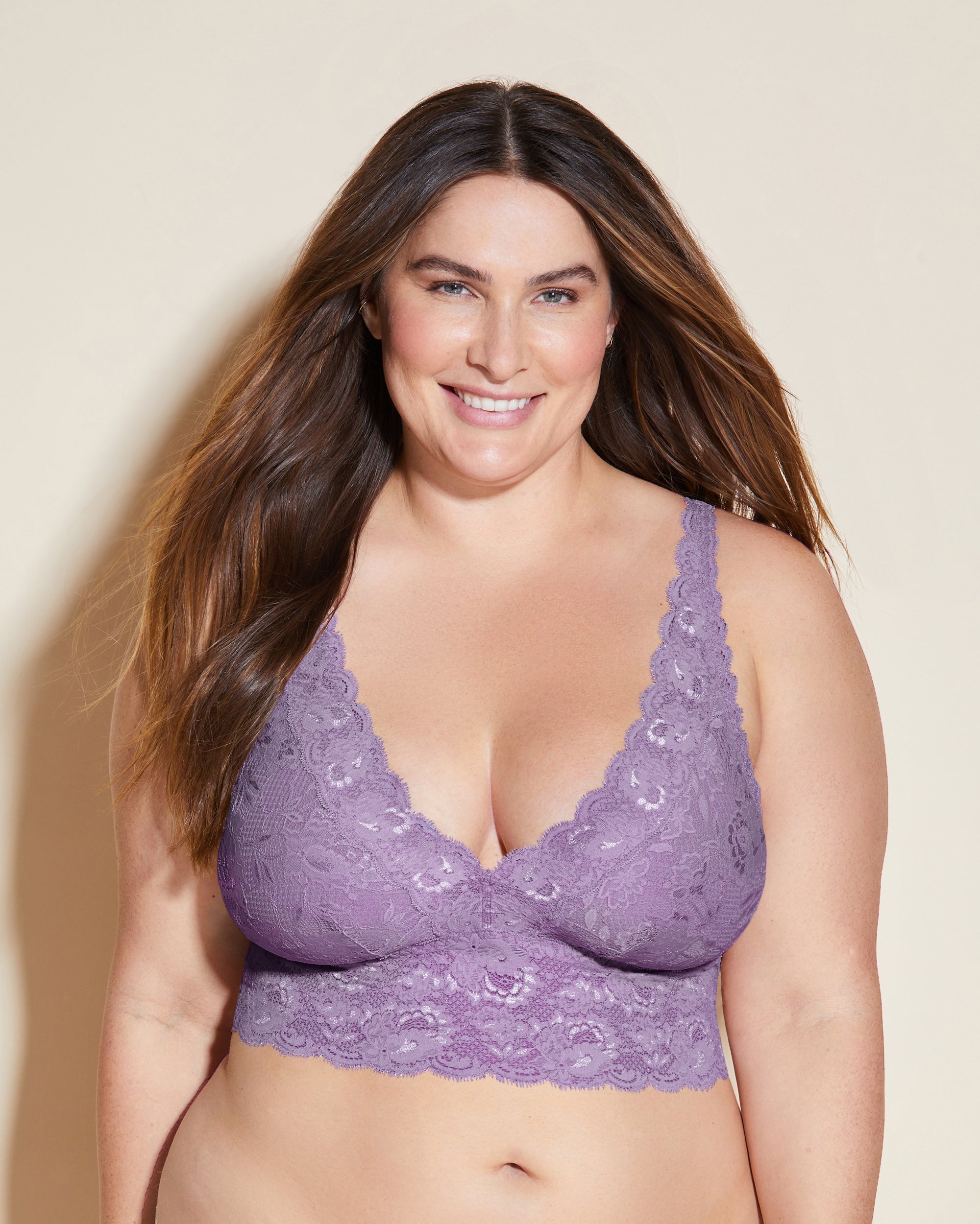 Lila Bralette - Never Say Never Plungie Longline Bralette In Erweiterten Plus Sizes