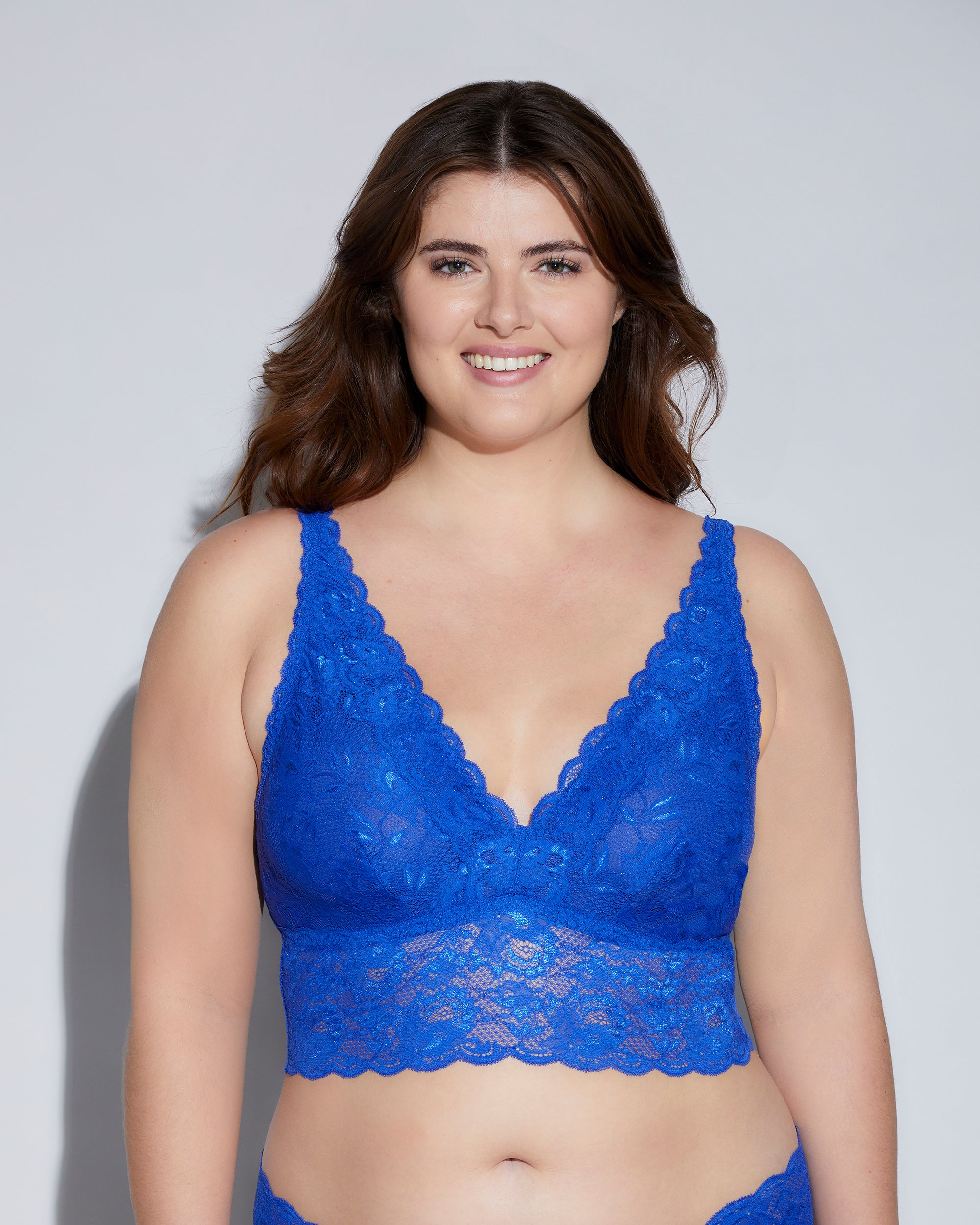 Blue Bralette - Never Say Never Extended Plungie Longline Bralette