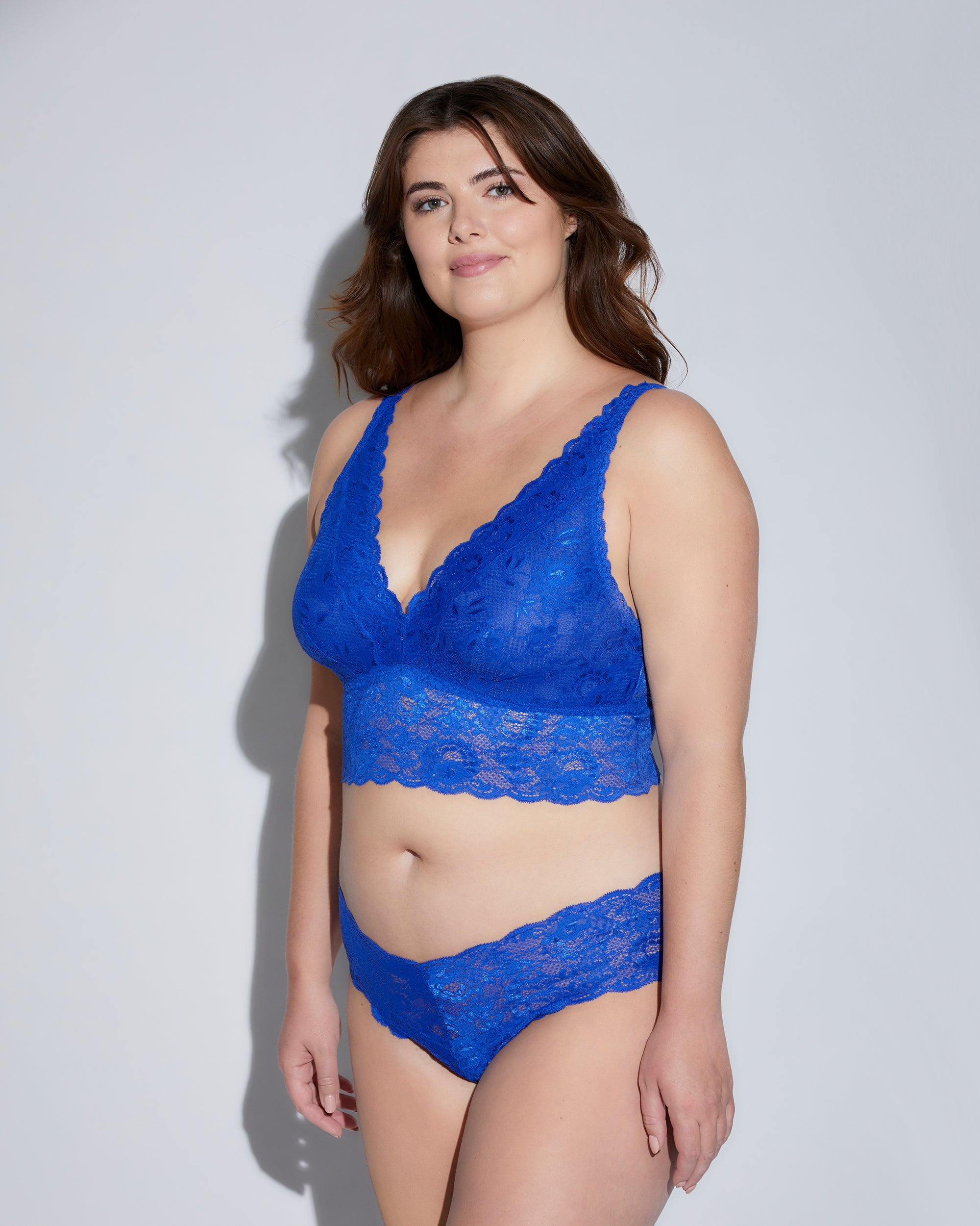 Blue Bralette - Never Say Never Extended Plungie Longline Bralette