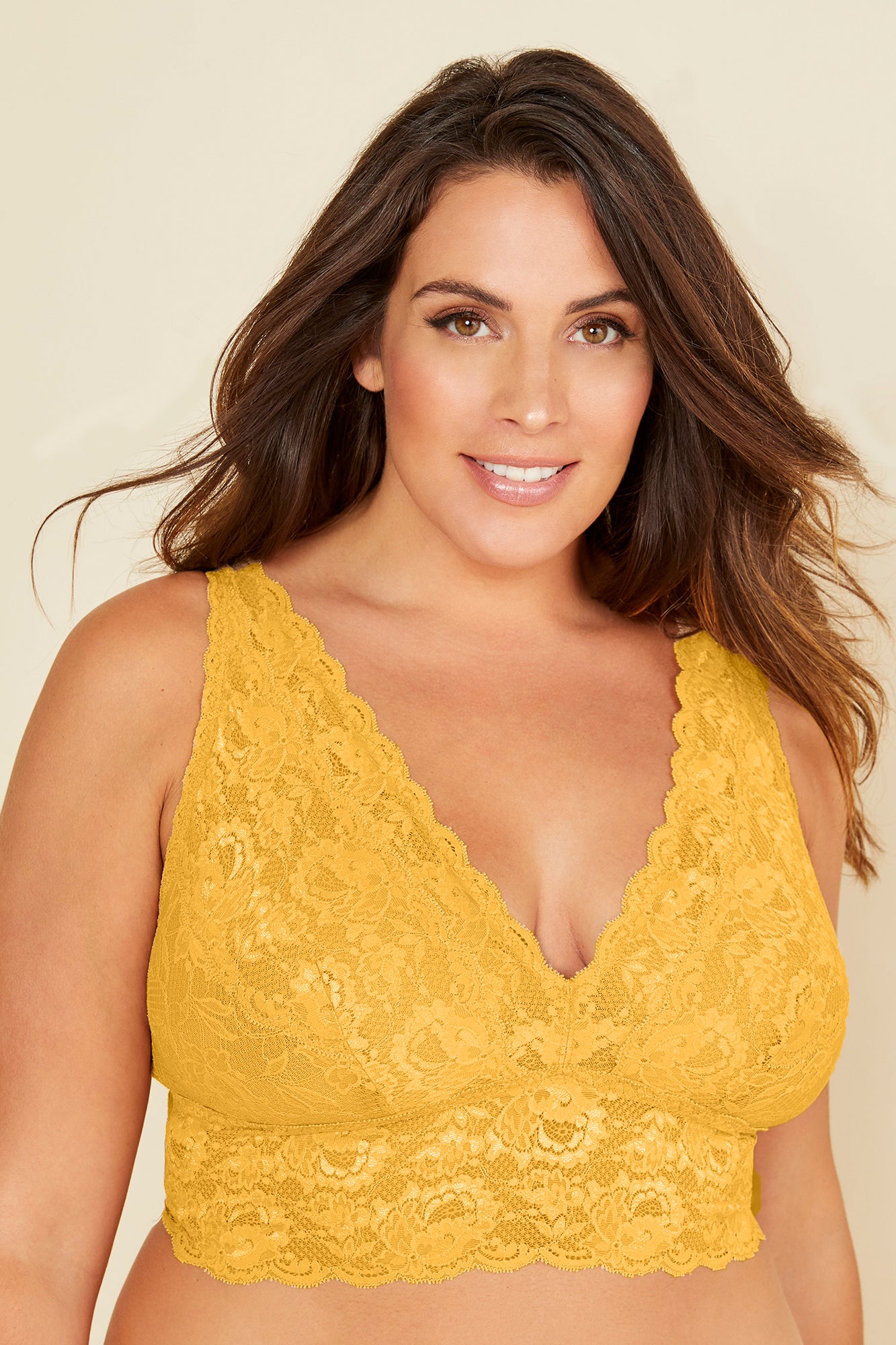 Yellow Bralette - Never Say Never Extended Plungie Longline Bralette