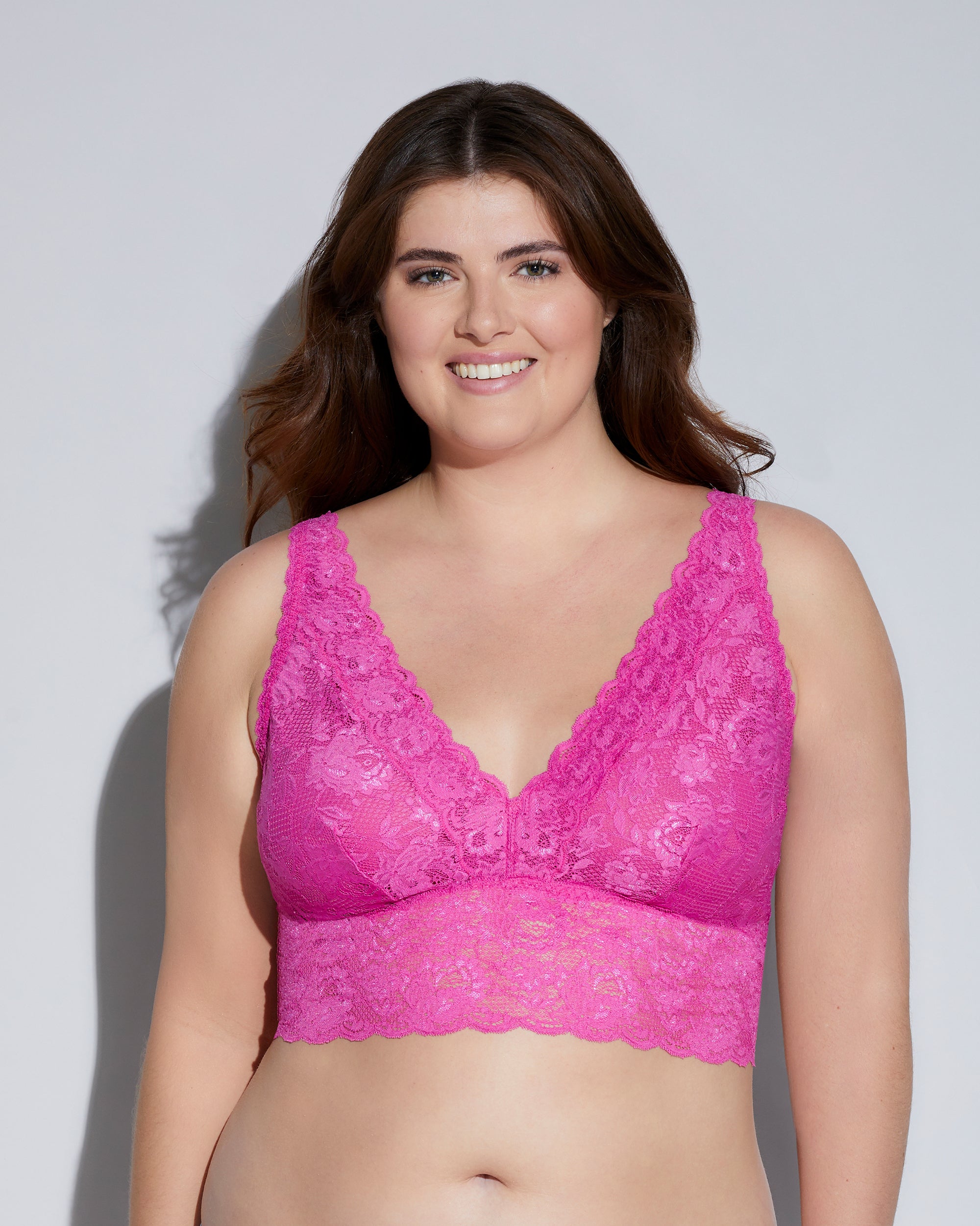 Pink Bralette - Never Say Never Extended Plungie Longline Bralette
