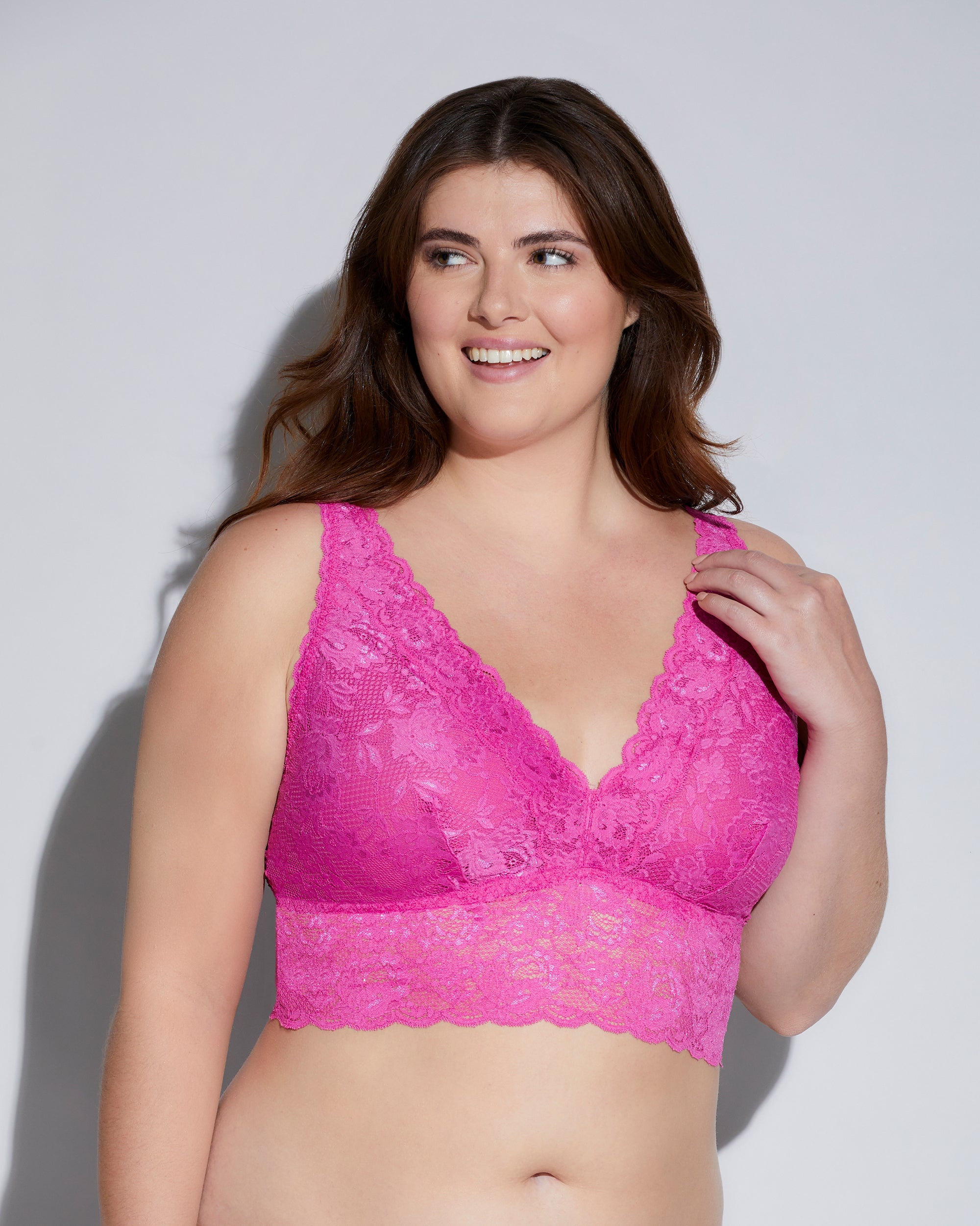Pink Bralette - Never Say Never Extended Plungie Longline Bralette