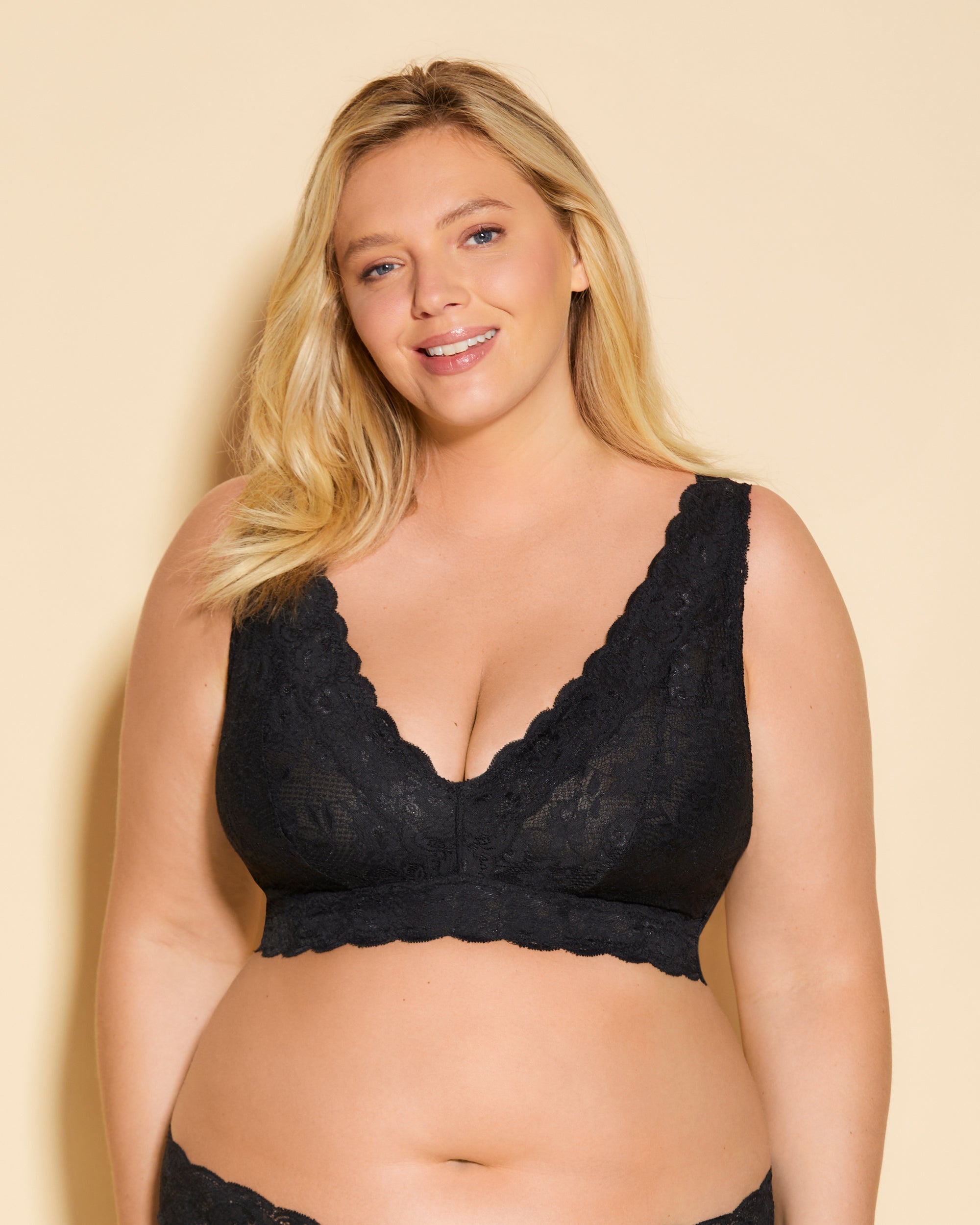 Black Bralette - Never Say Never Ultra Curvy Plungie Longline Bralette