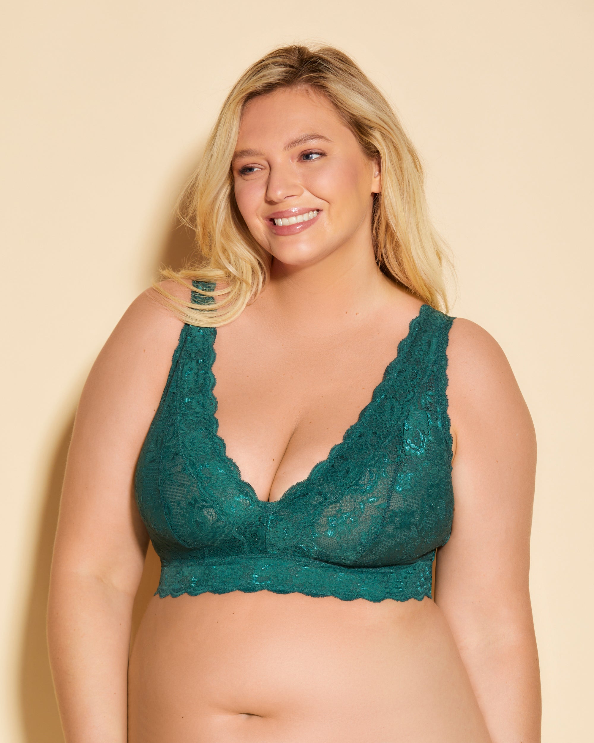 Green Bralette - Never Say Never Ultra Curvy Plungie Longline Bralette