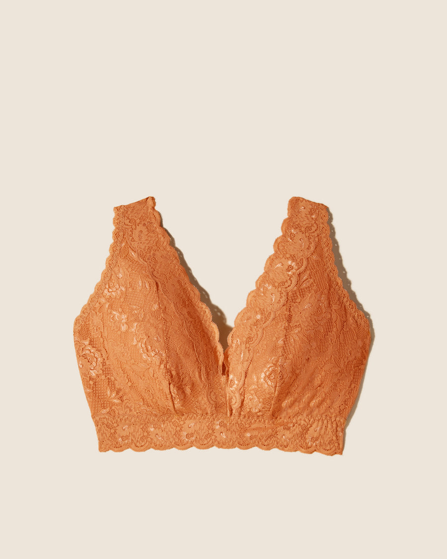 Naranja Bralette - Never Say Never Bralette Longline De Estilo Top Ultra Curvy