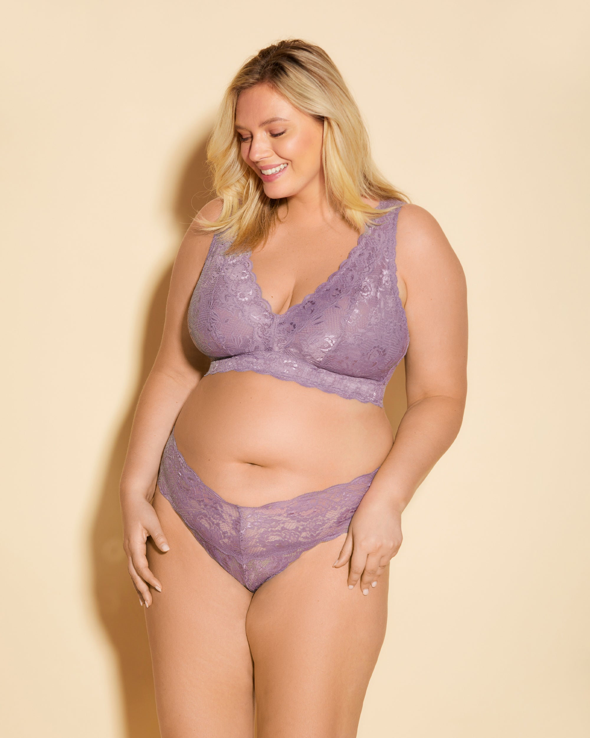 Púrpura Bralette - Never Say Never Bralette Longline De Estilo Top Ultra Curvy