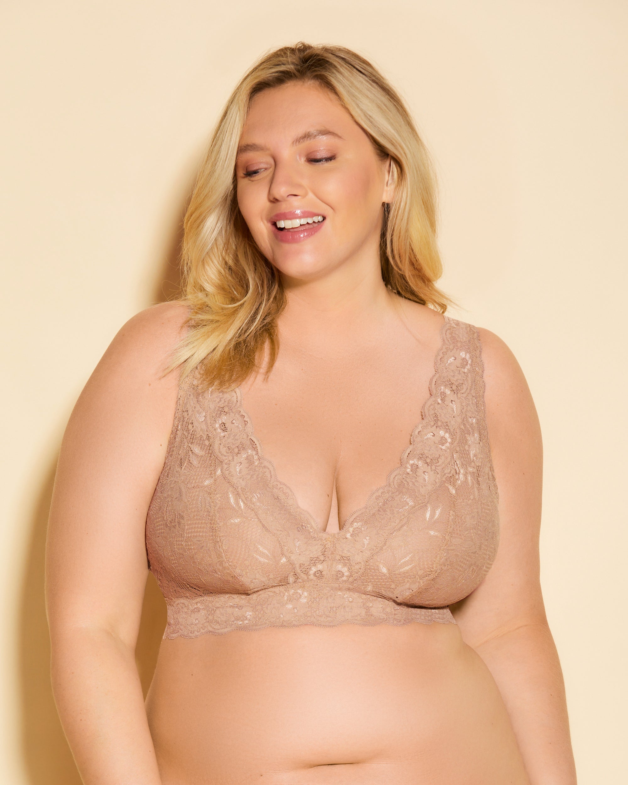 Beige Bralette - Never Say Never Bralette A Corsetto Ultra Curvy
