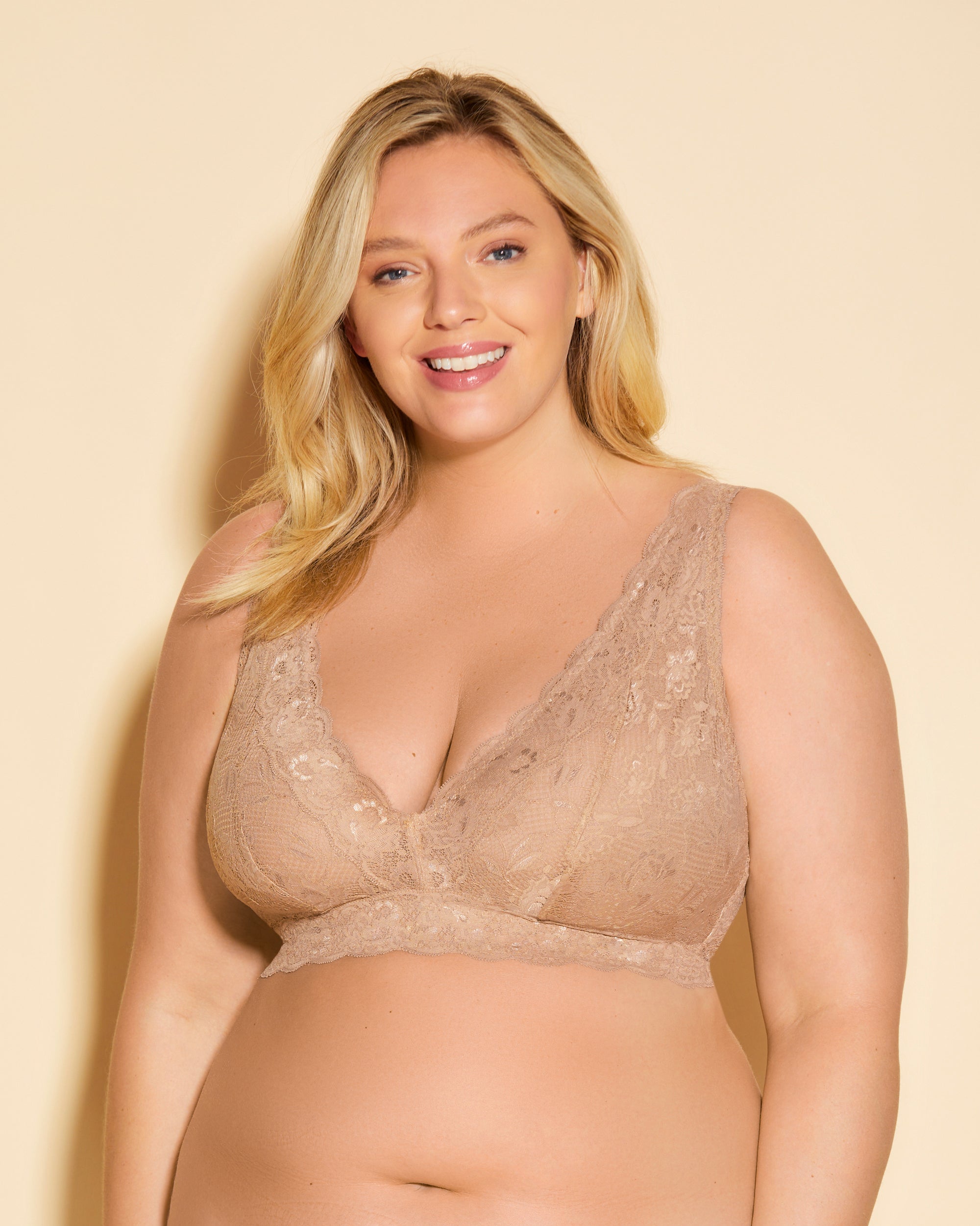 Beige Bralette - Never Say Never Bralette Longline De Estilo Top Ultra Curvy
