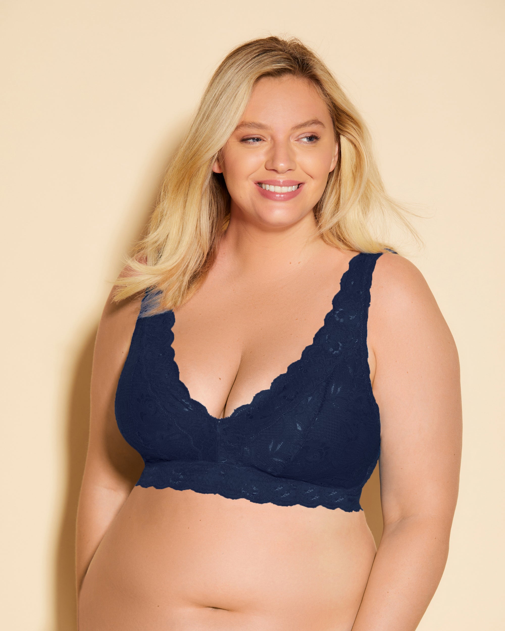 Blue Bralette - Never Say Never Ultra Curvy Plungie Longline Bralette