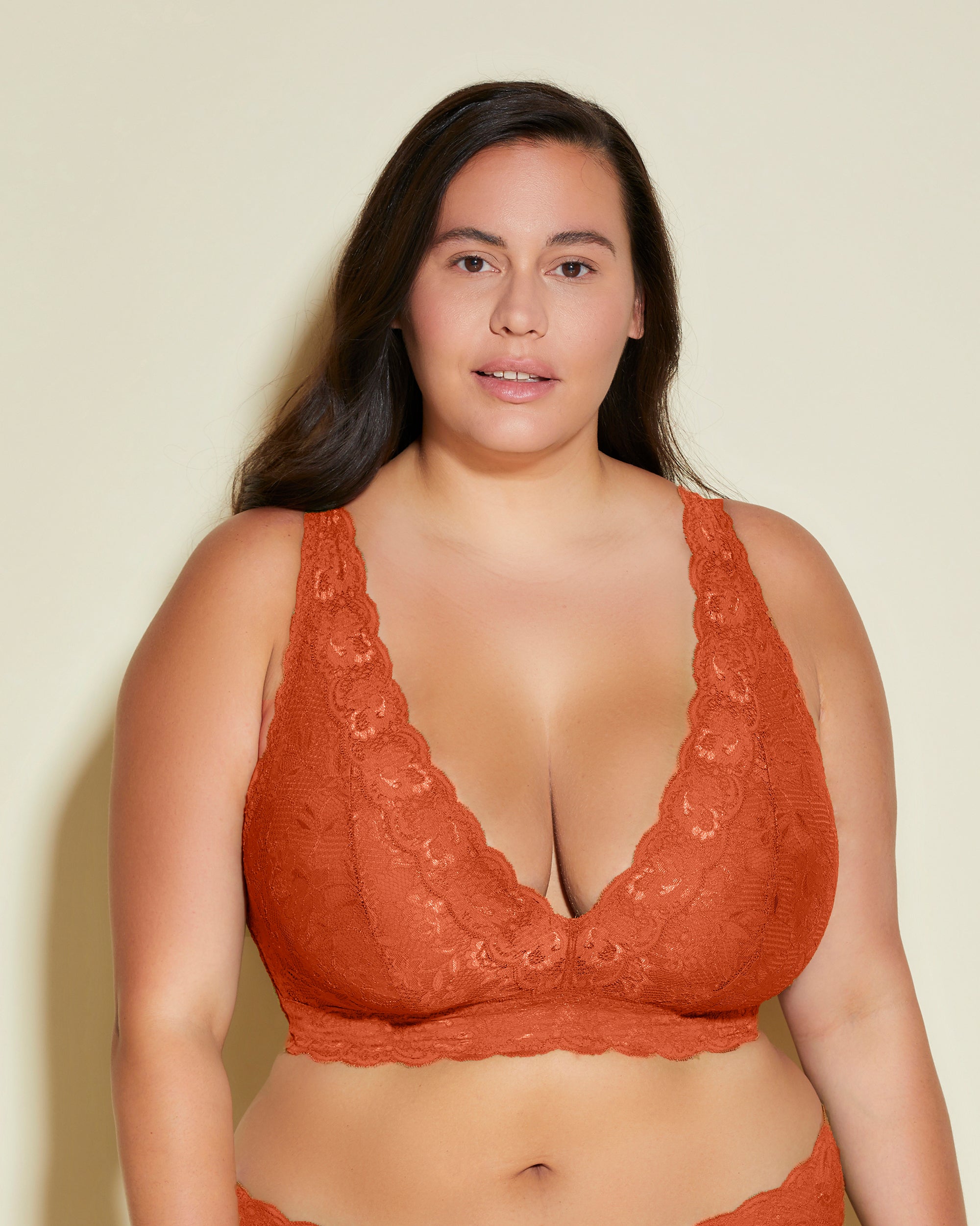 Orange Bralette - Never Say Never Brassière Décolleté Plongeant Ultra Curvy