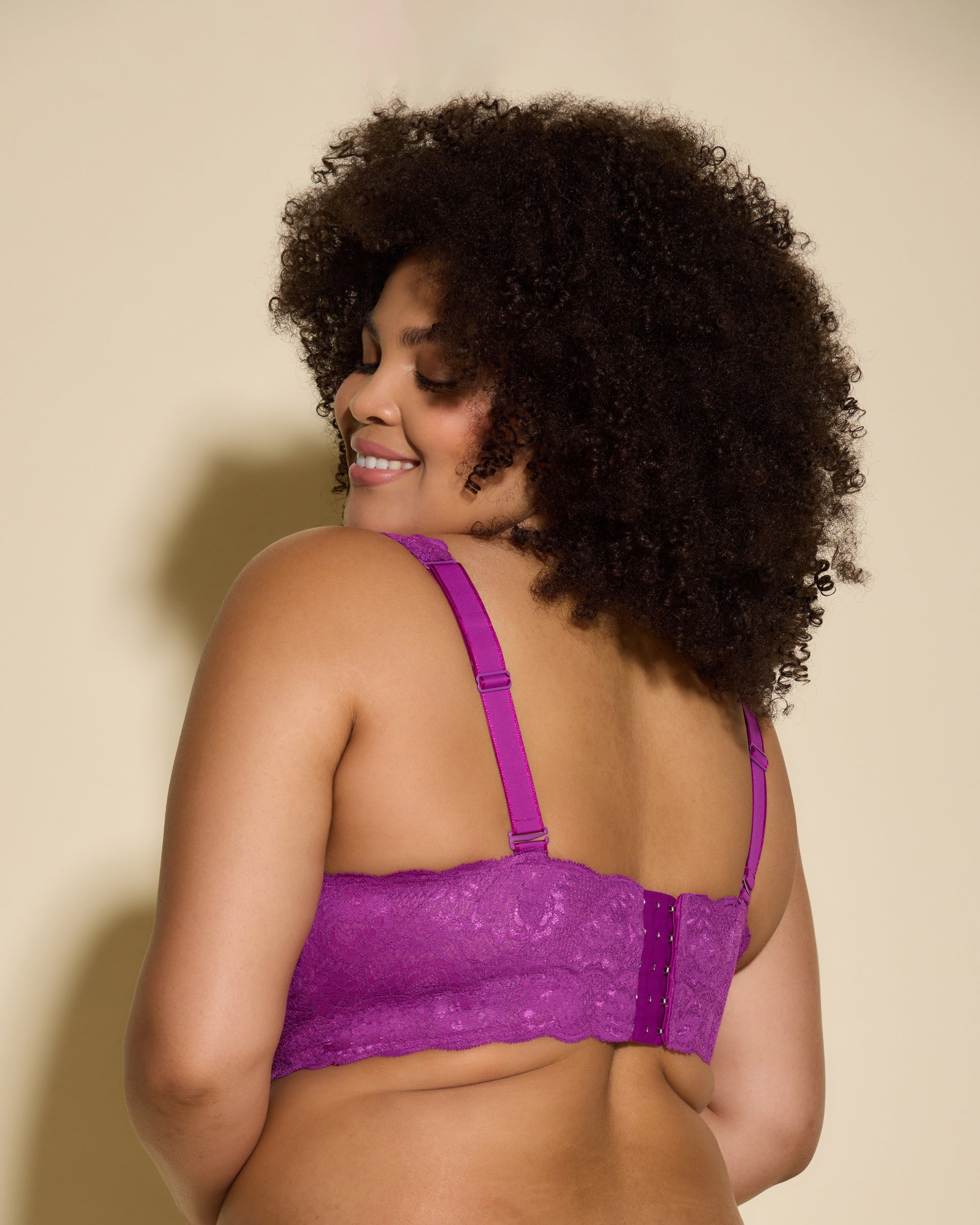 Purple Bralette - Never Say Never Ultra Curvy Plungie Longline Bralette
