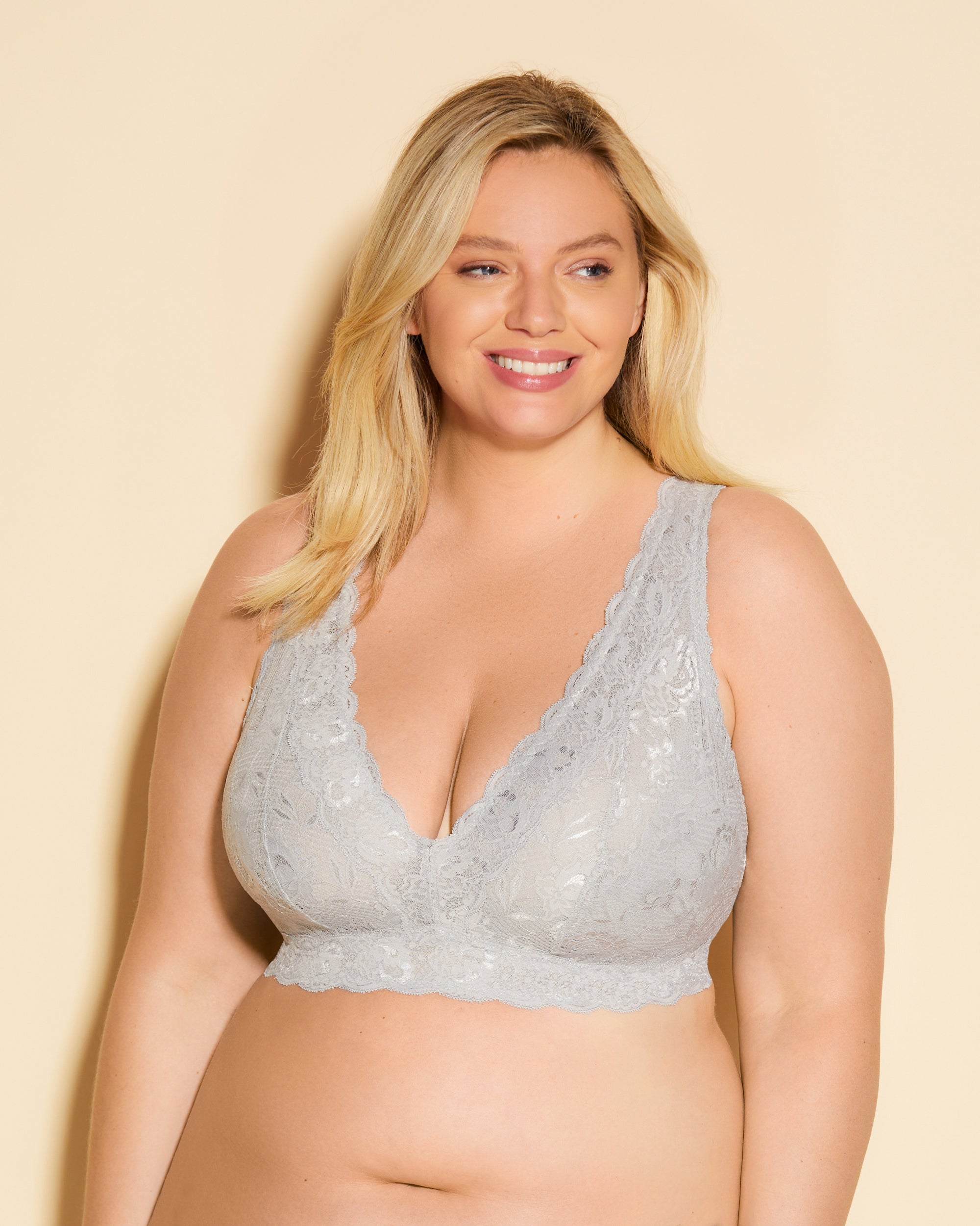 Gray Bralette - Never Say Never Ultra Curvy Plungie Longline Bralette