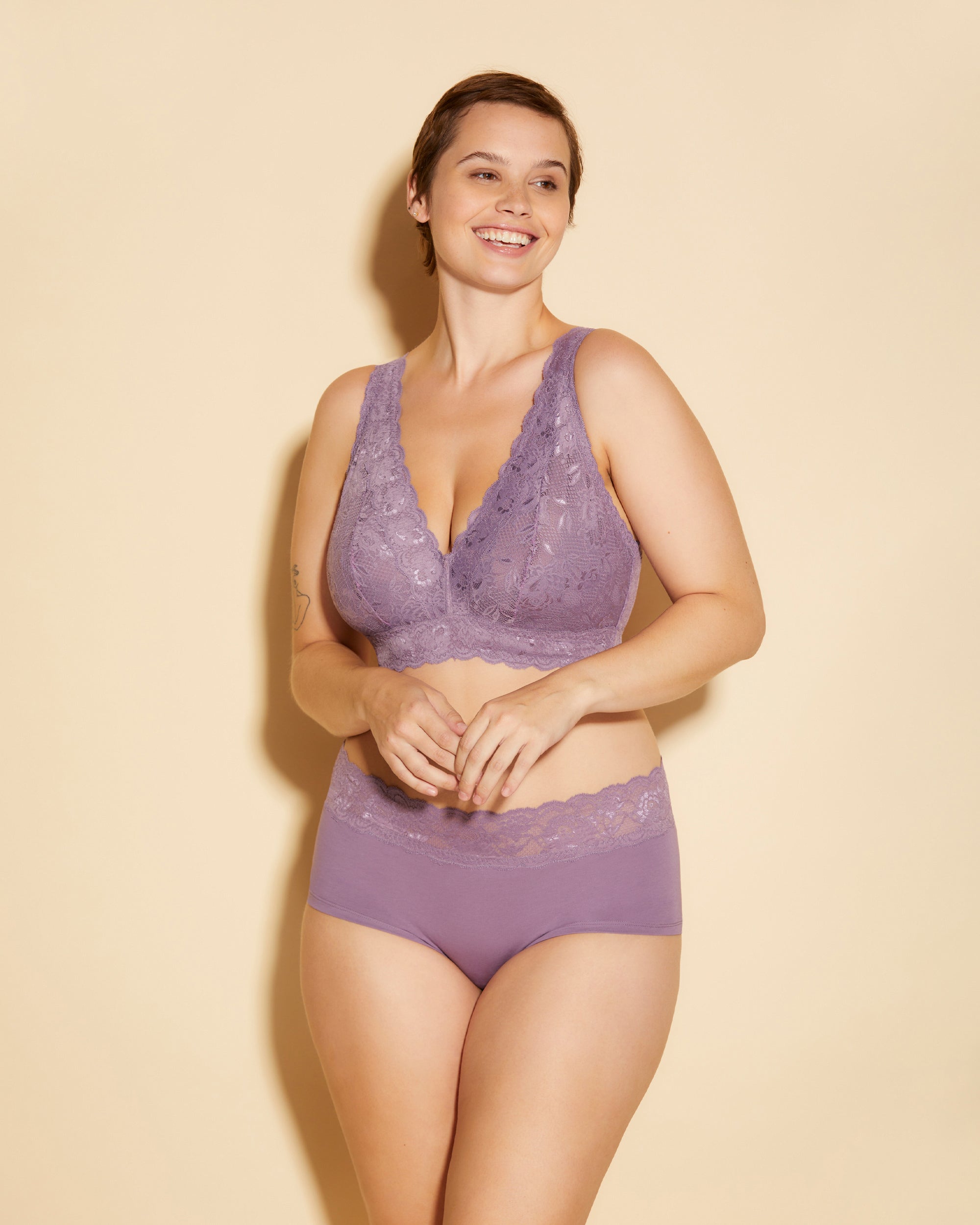 Púrpura Bralette - Never Say Never Bralette Tipo Top Plungie Super Curvy