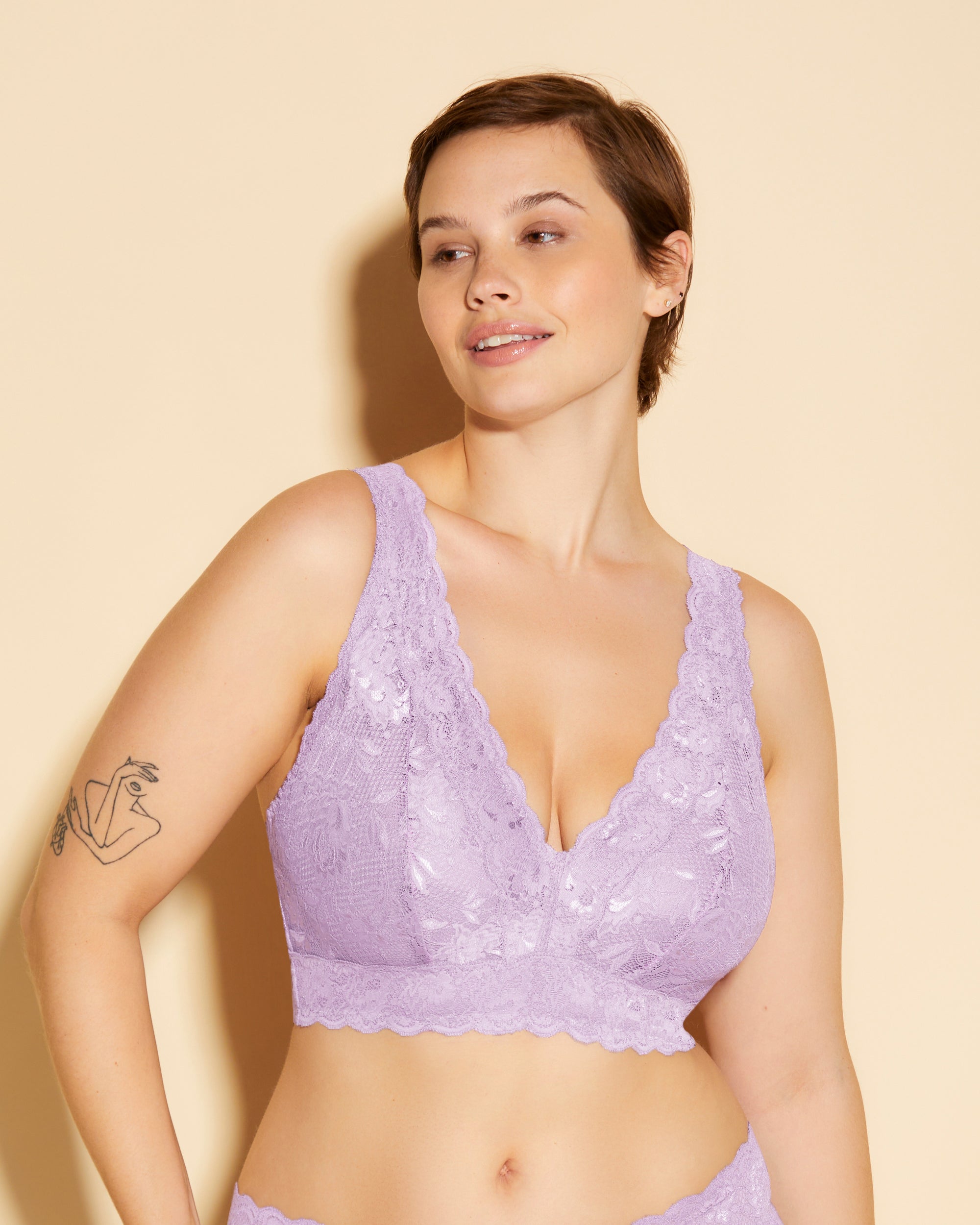 Púrpura Bralette - Never Say Never Bralette Tipo Top Plungie Super Curvy