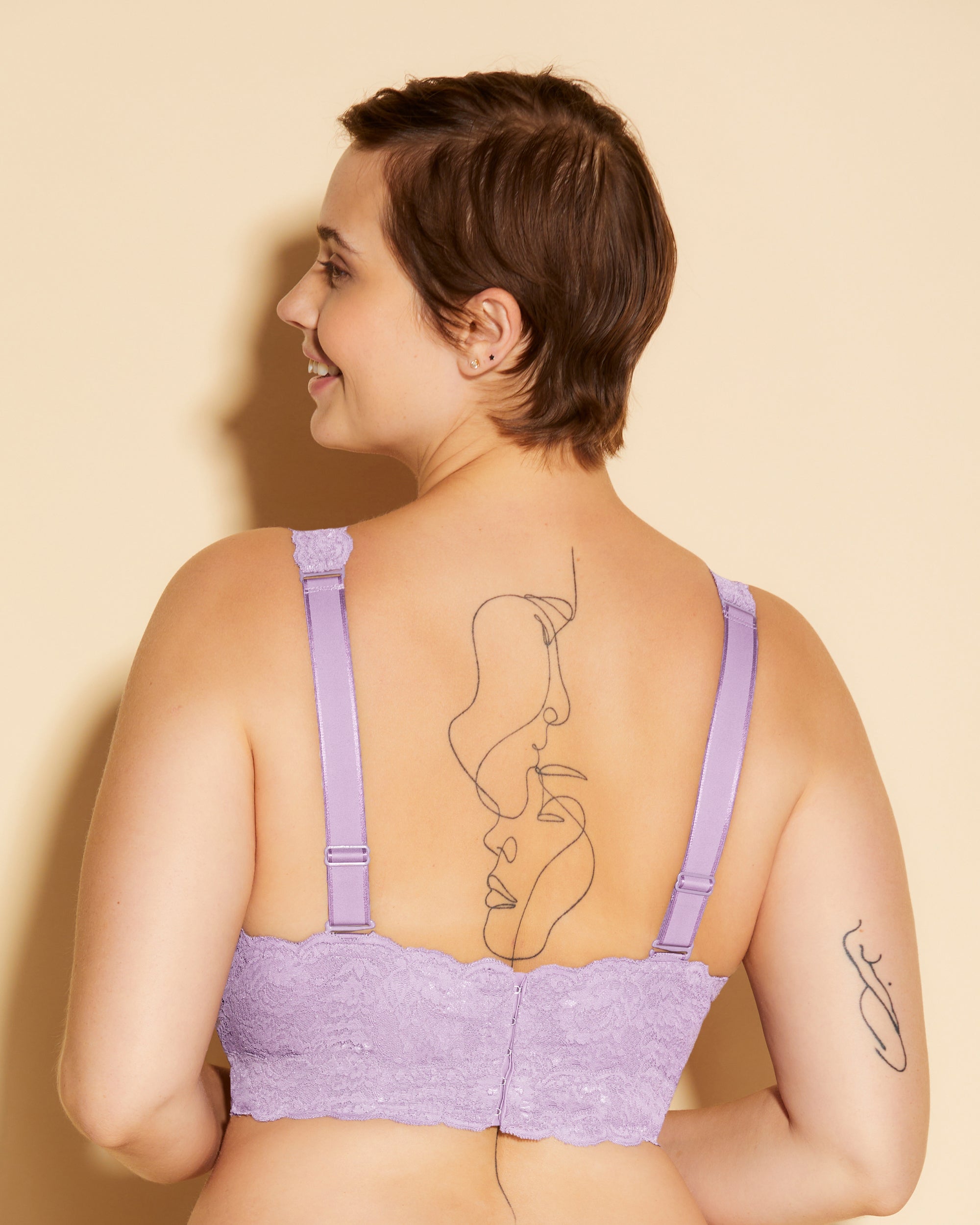 Purple Bralette - Never Say Never Super Curvy Plungie Longline Bralette