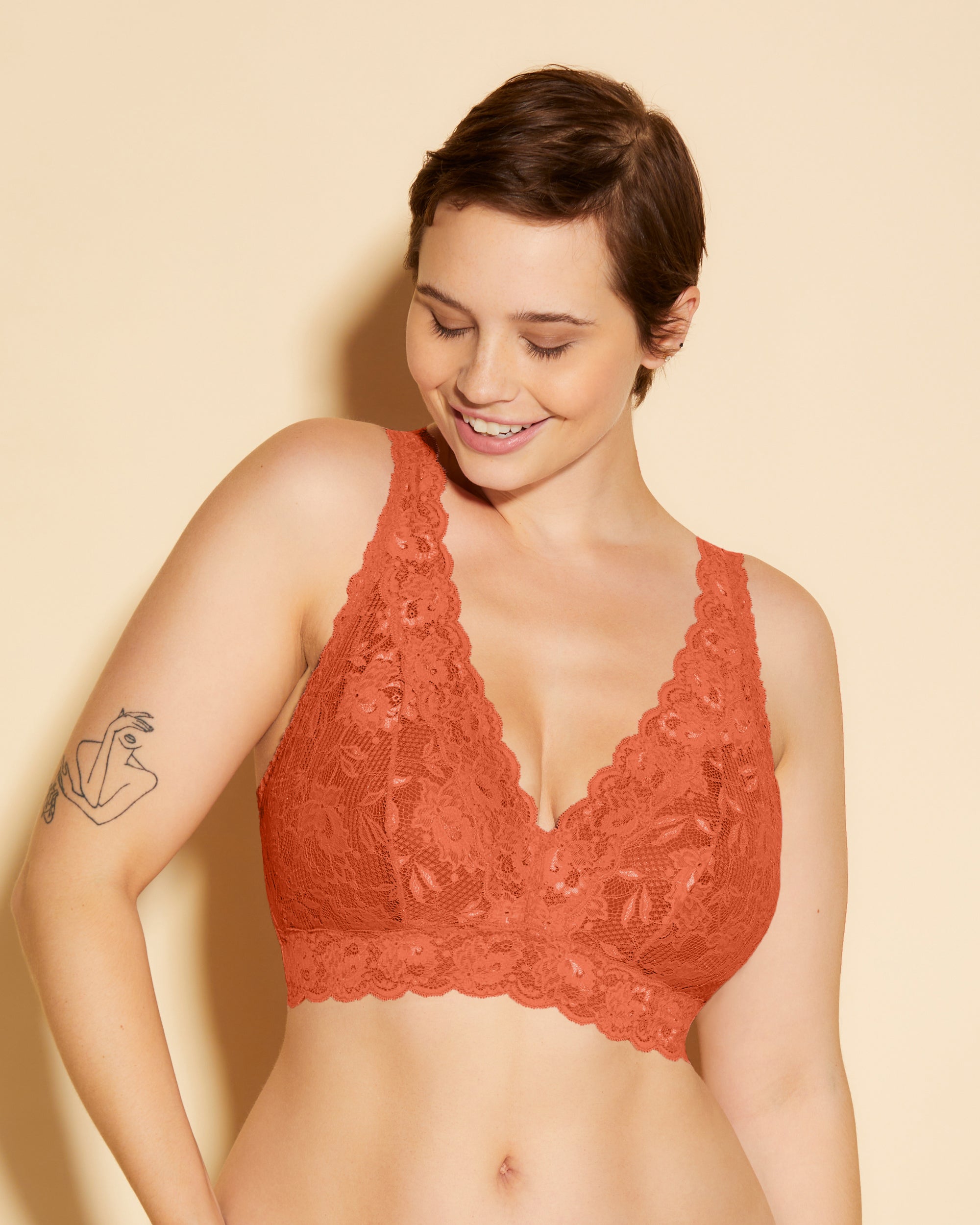 Arancia Bralette - Never Say Never Bralette Super Curvy A Corpetto Con Scollatura A V