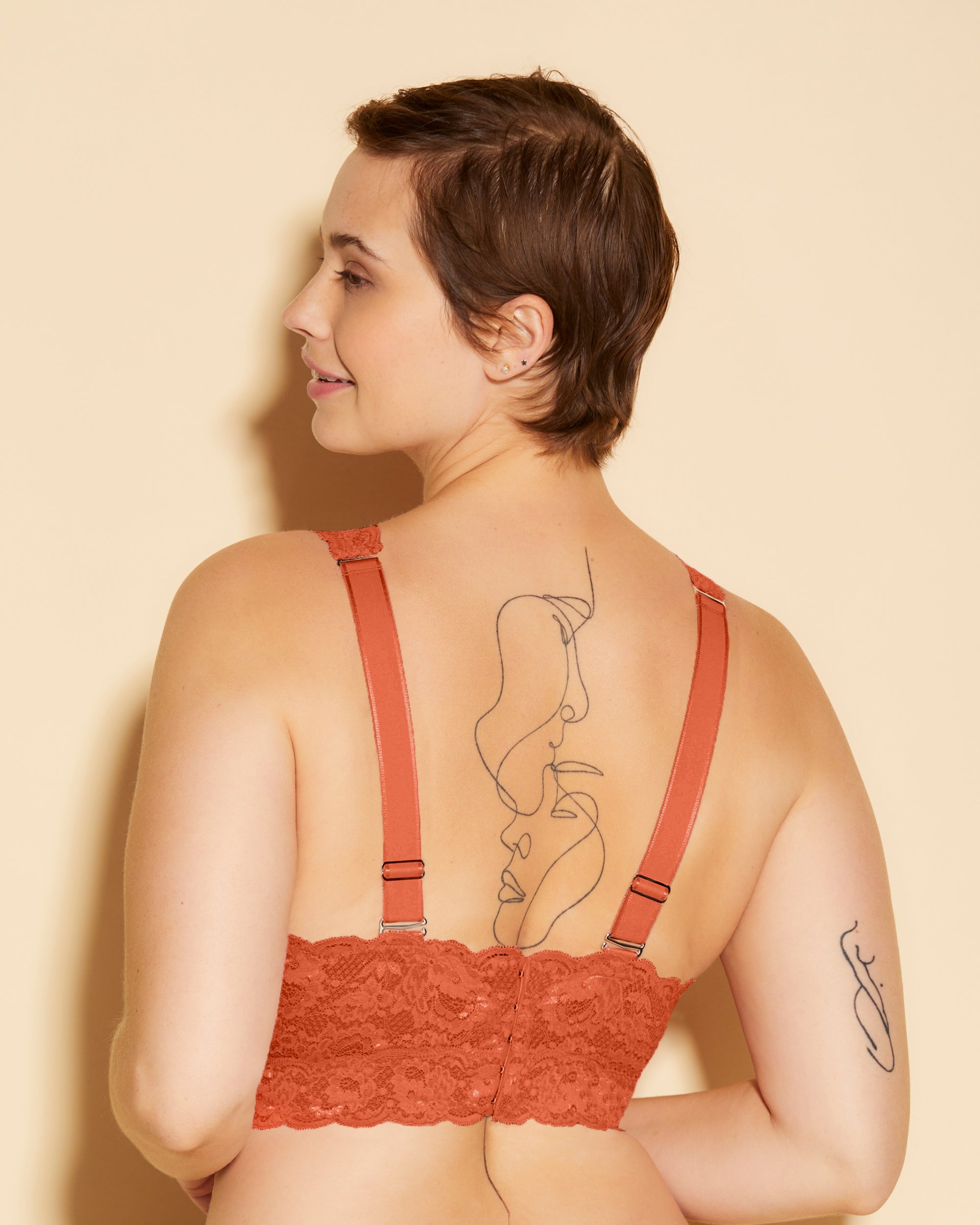 Orange Bralette - Never Say Never Super Curvy Plungie Longline Bralette