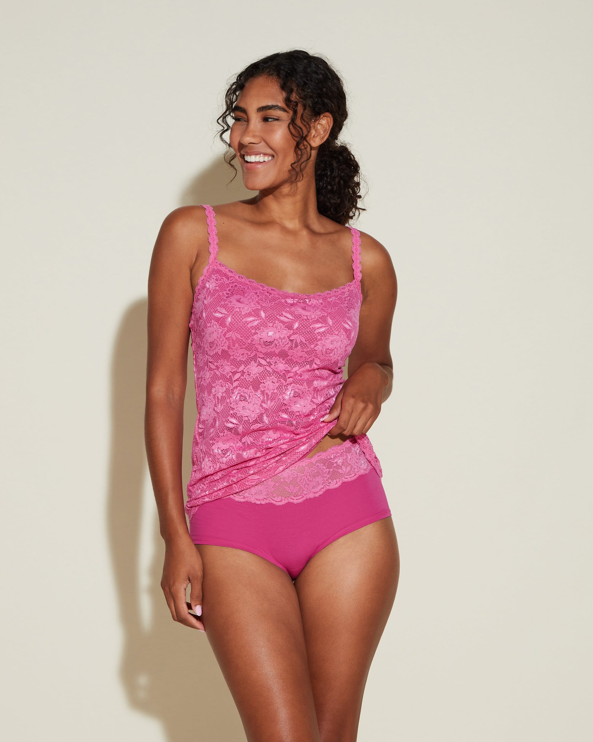 Rose Débardeur - Never Say Never Débardeur Long Sassie En Dentelle