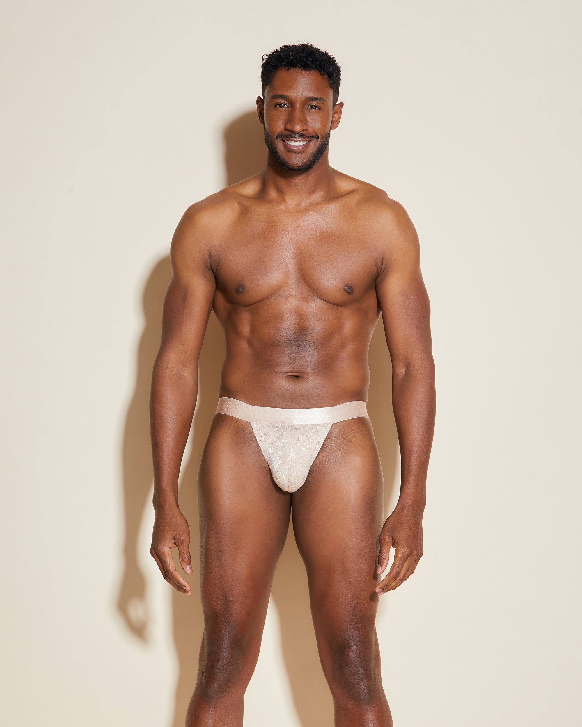 Beige Mens Gstring - Never Say Never Jock Strap