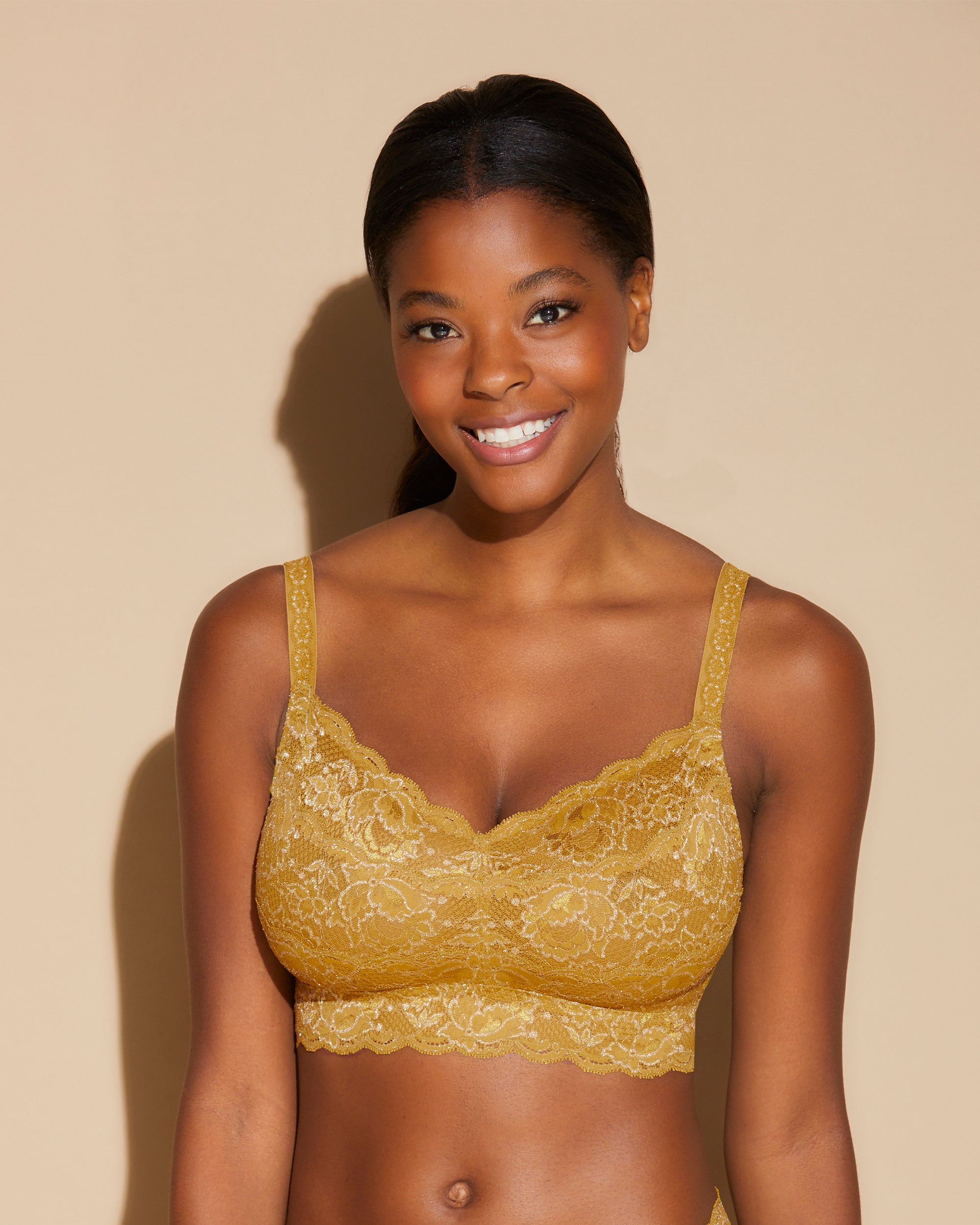 Yellow Bralette - Never Say Never Metallics Curvy Sweetie