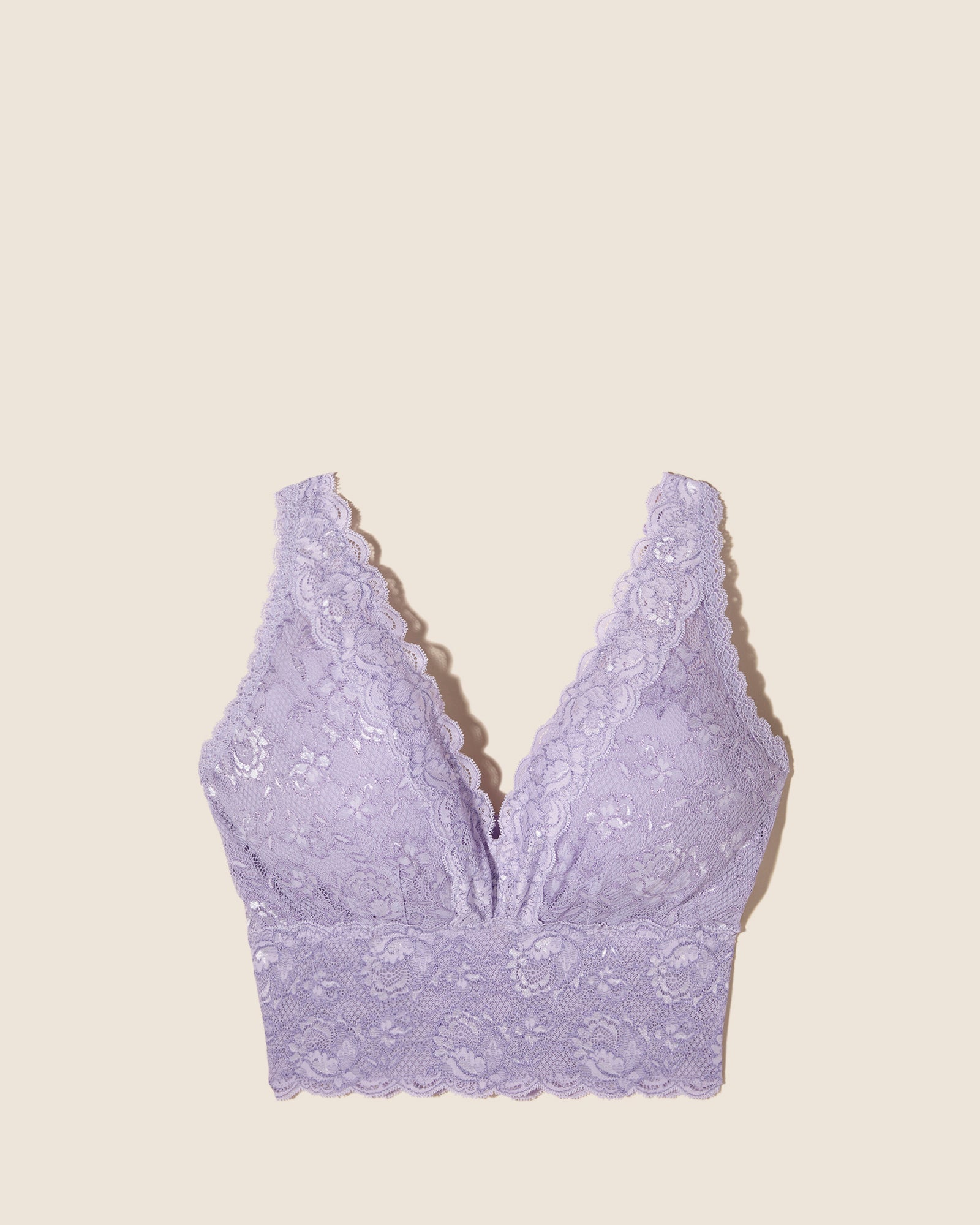 Purple Bralette - Never Say Never Metallics Curvy Plungie Longline Bralette