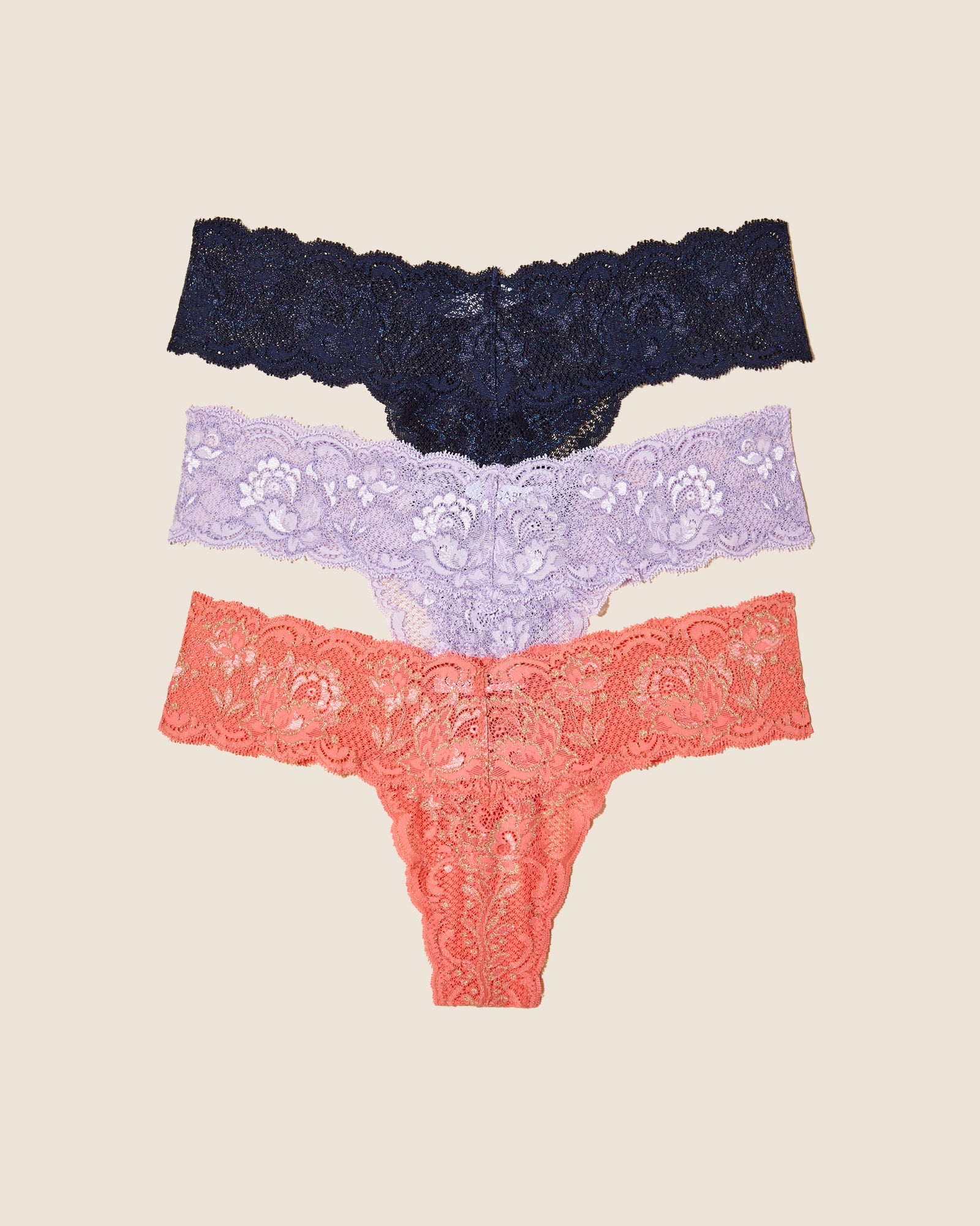 Multi Thong - Never Say Never Metallics Cutie Thong 3 Pack