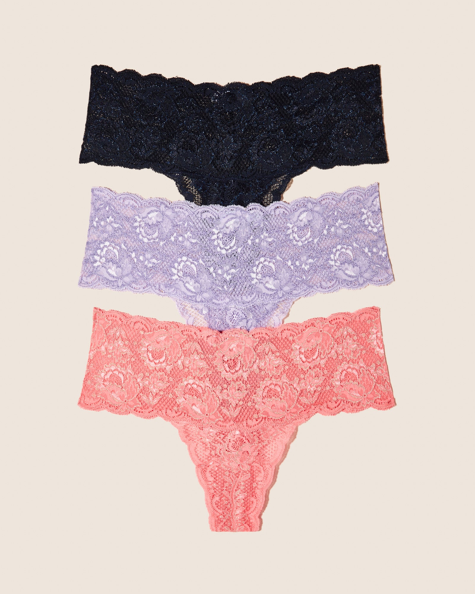 Multi Tanga - Never Say Never Metallics Comfie Tanga 3Er-Pack