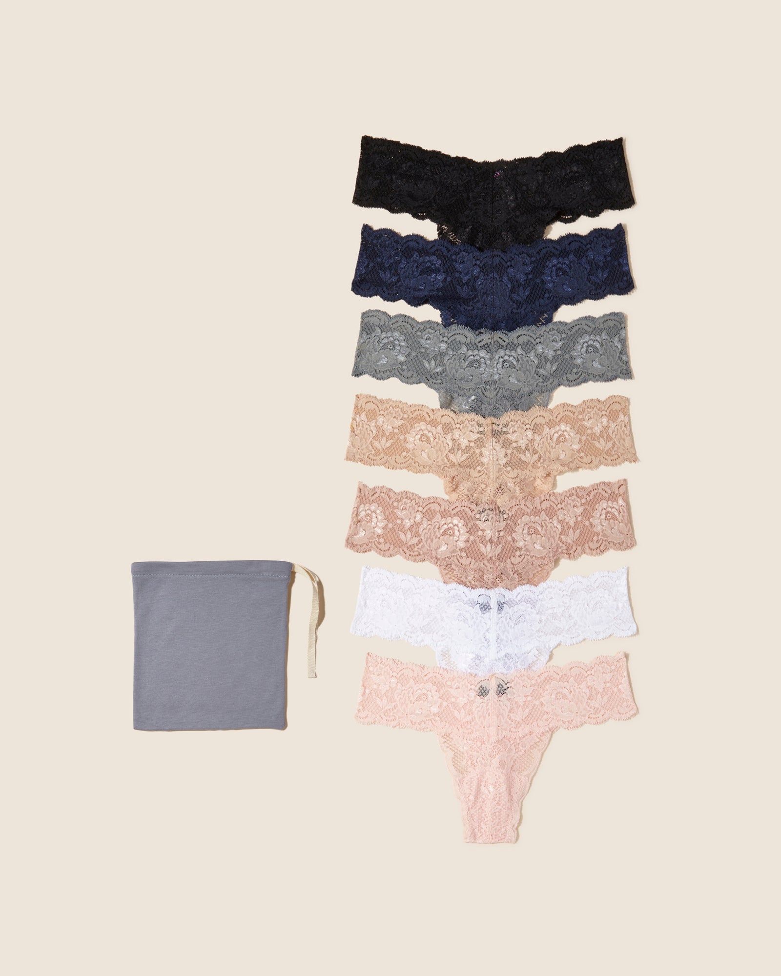 Gris Tangas - Never Say Never Pack De 7 Tangas