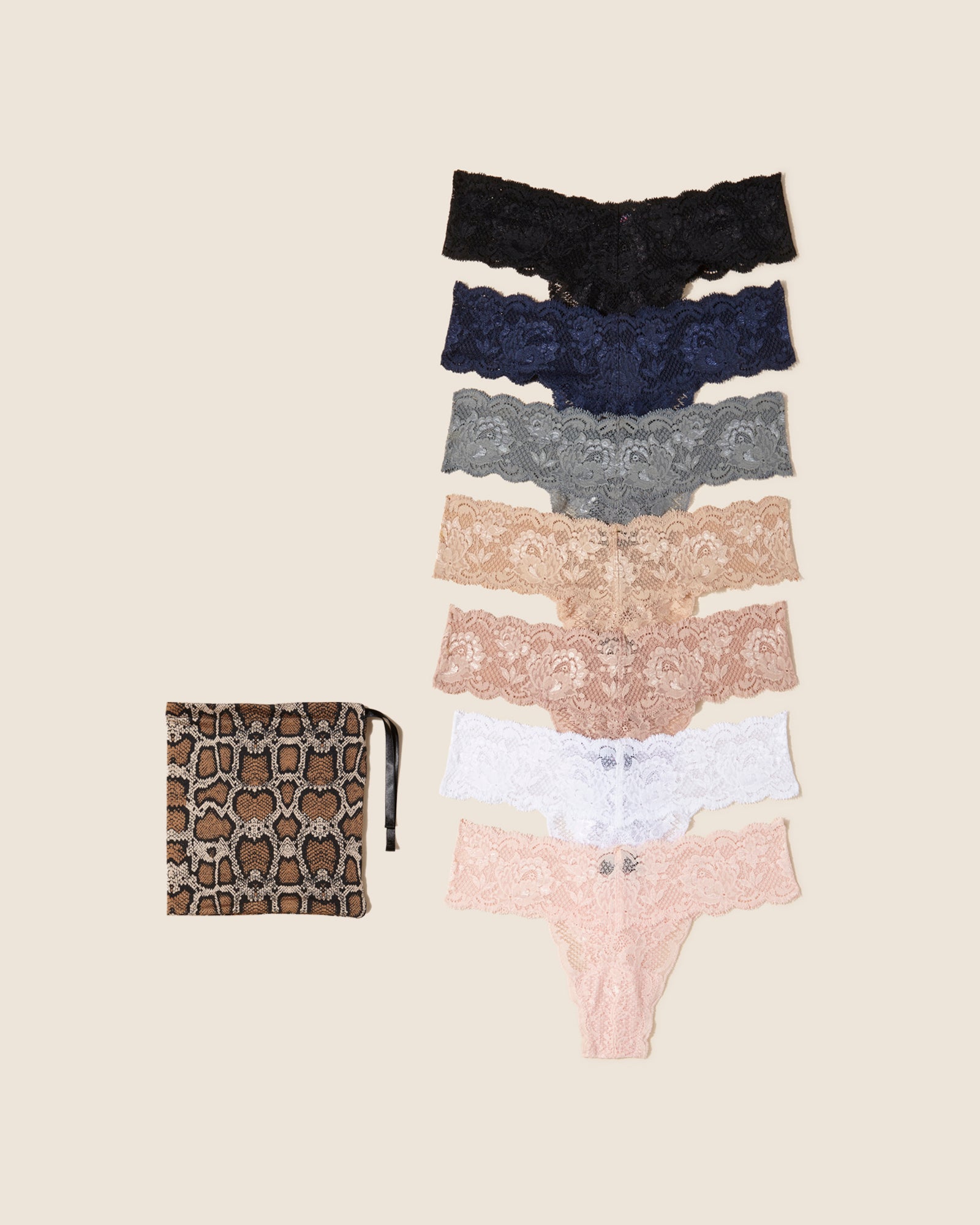 Print Thong - Never Say Never Cutie Lr Thong 7 Pack