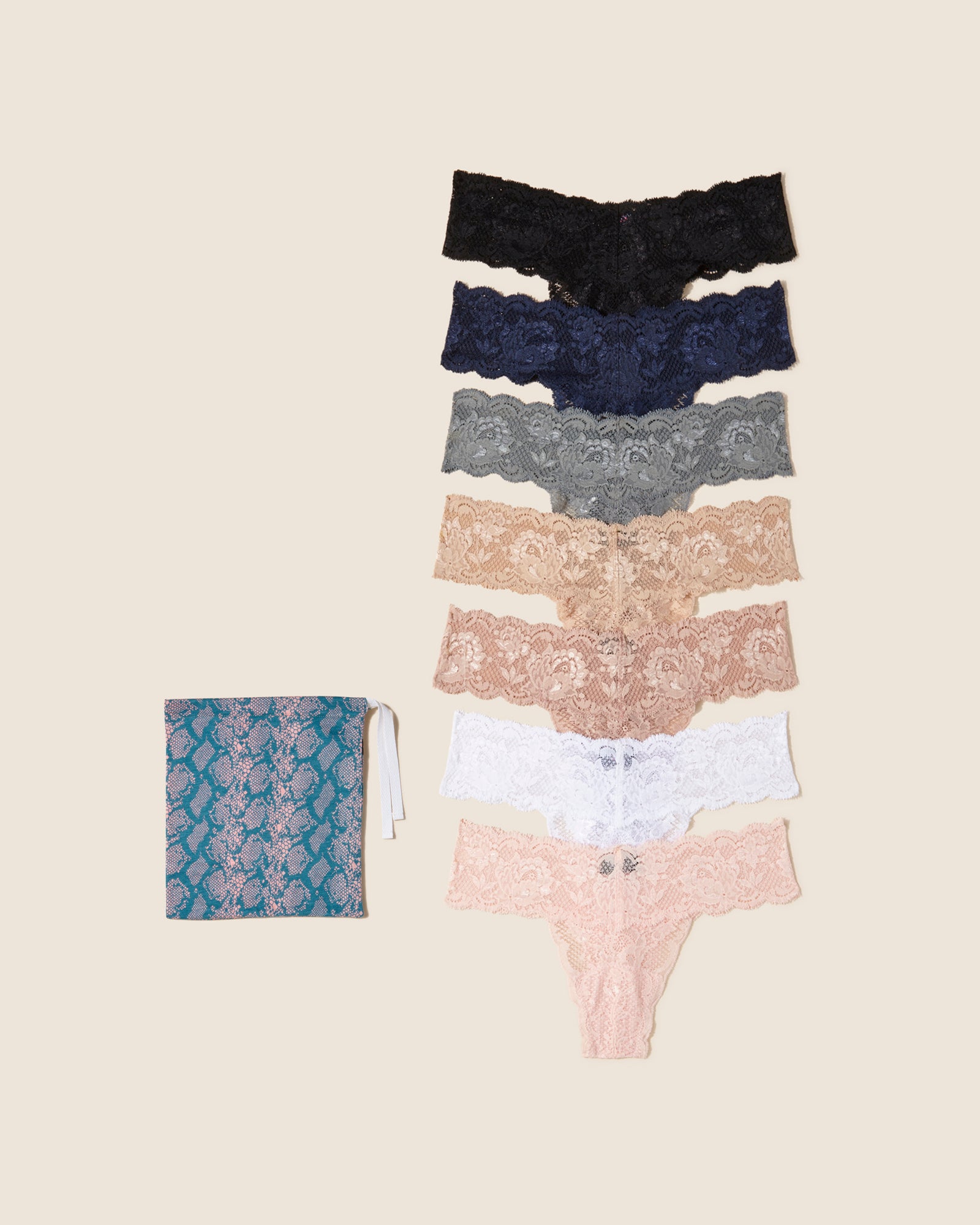 Imprimé String - Never Say Never Lot De 7 Strings Cutie