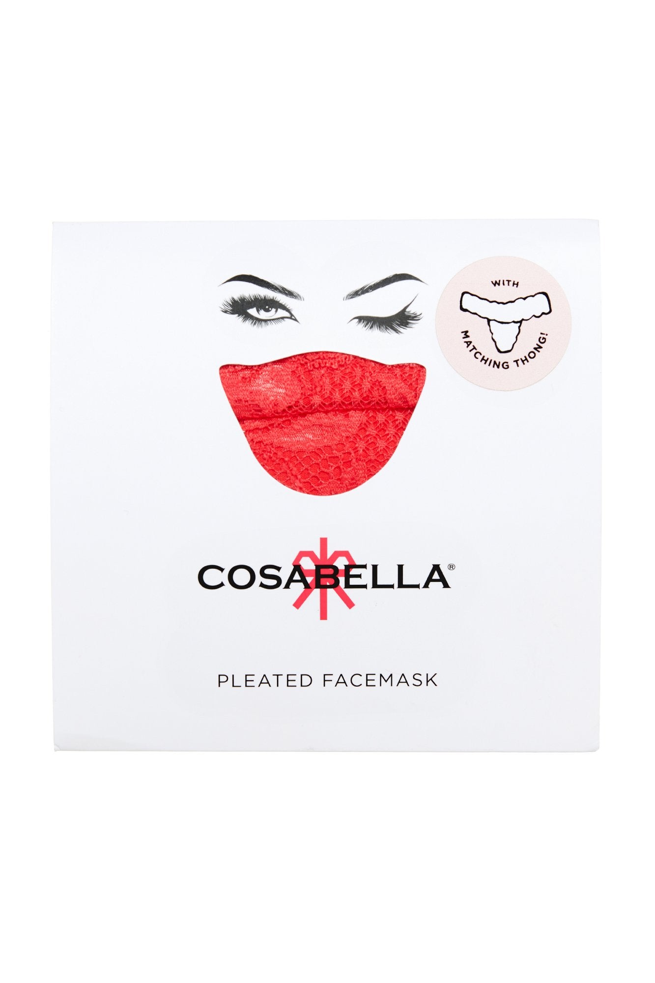 Rouge Accessoire - Never Say Never Ensemble Masque À Plis Et Tangas Cutie