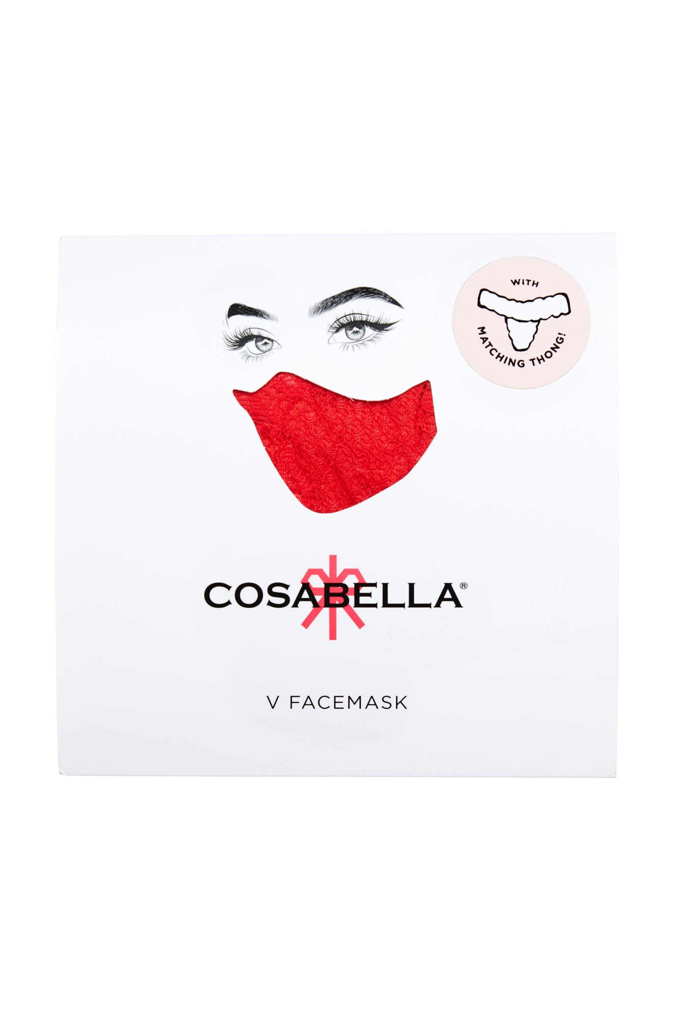 Rot Accessoire - Never Say Never V-Gesichts-Maske Und Tanga-Set Cutie