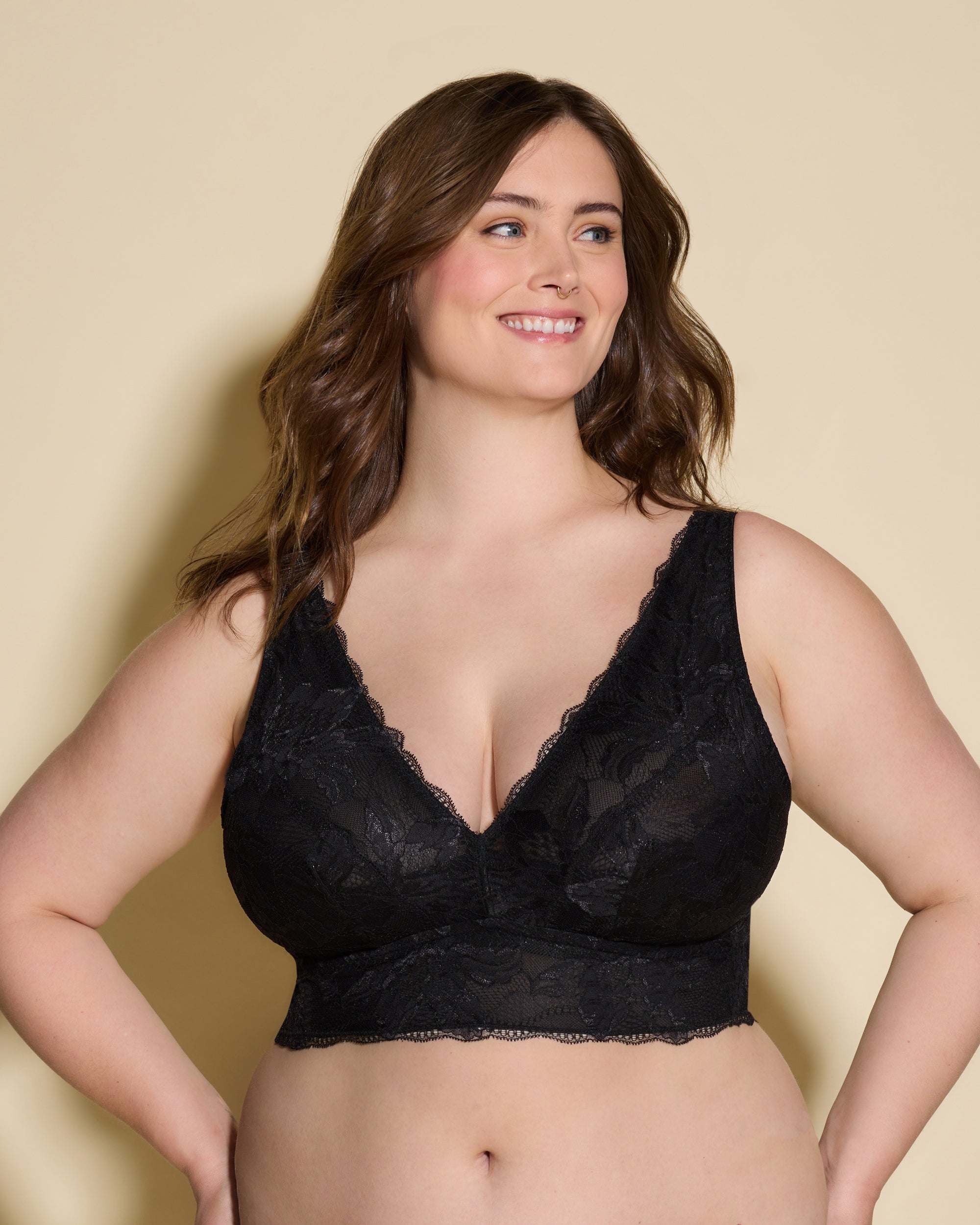 Nero Bralette - Paradiso Bralette Con Fascia Alta Super Curvy
