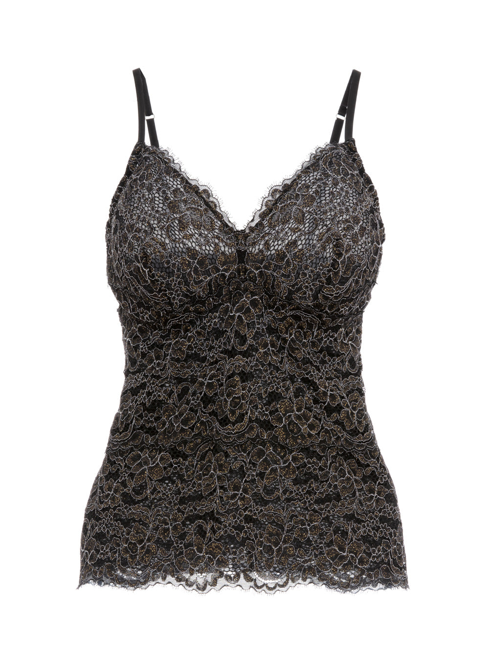 Nero Canotte - Pret A Porter Lurex Pret-A-Porter Lurex Canotta Con Scollo A V