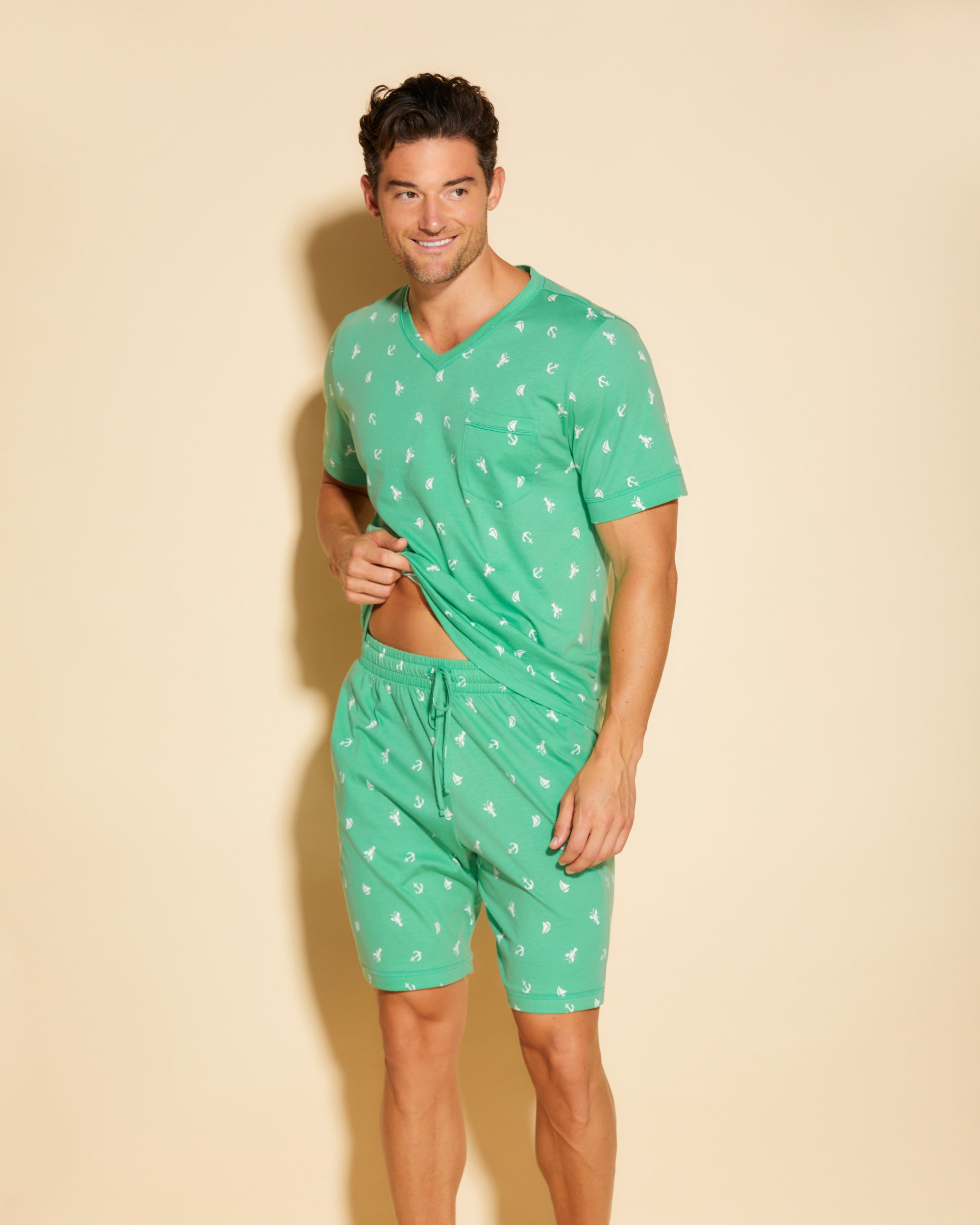 Gedruckt Herren-Oberbekleidung - Road Trip T-Shirt & Short Lounge-Set