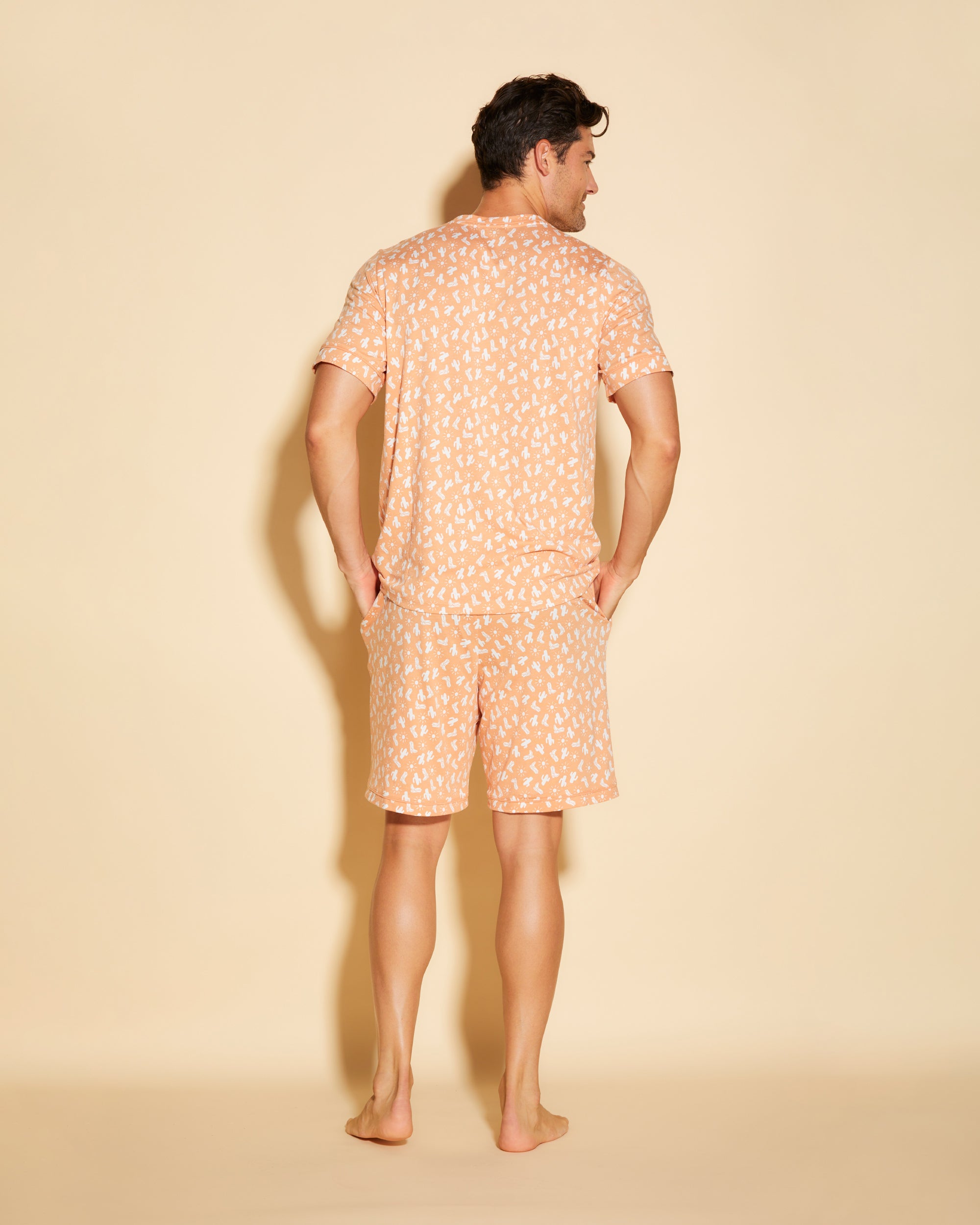 Estampado Ropa Exterior Para Hombre - Road Trip Conjunto Para Estar Por Casa Con Camiseta Y Pantalones Cortos.