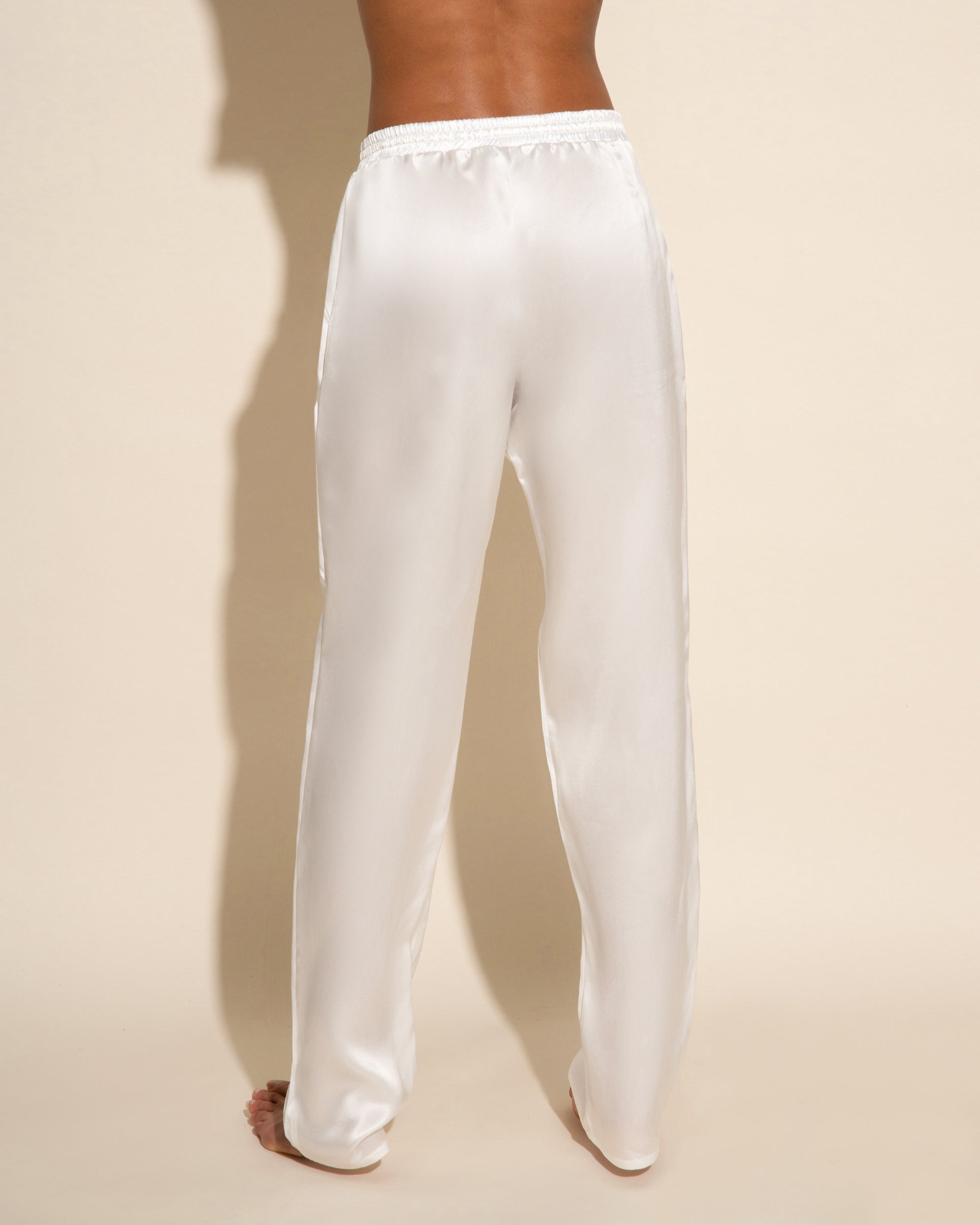 Blanc Pantalon - Sanika Pantalon En Soie