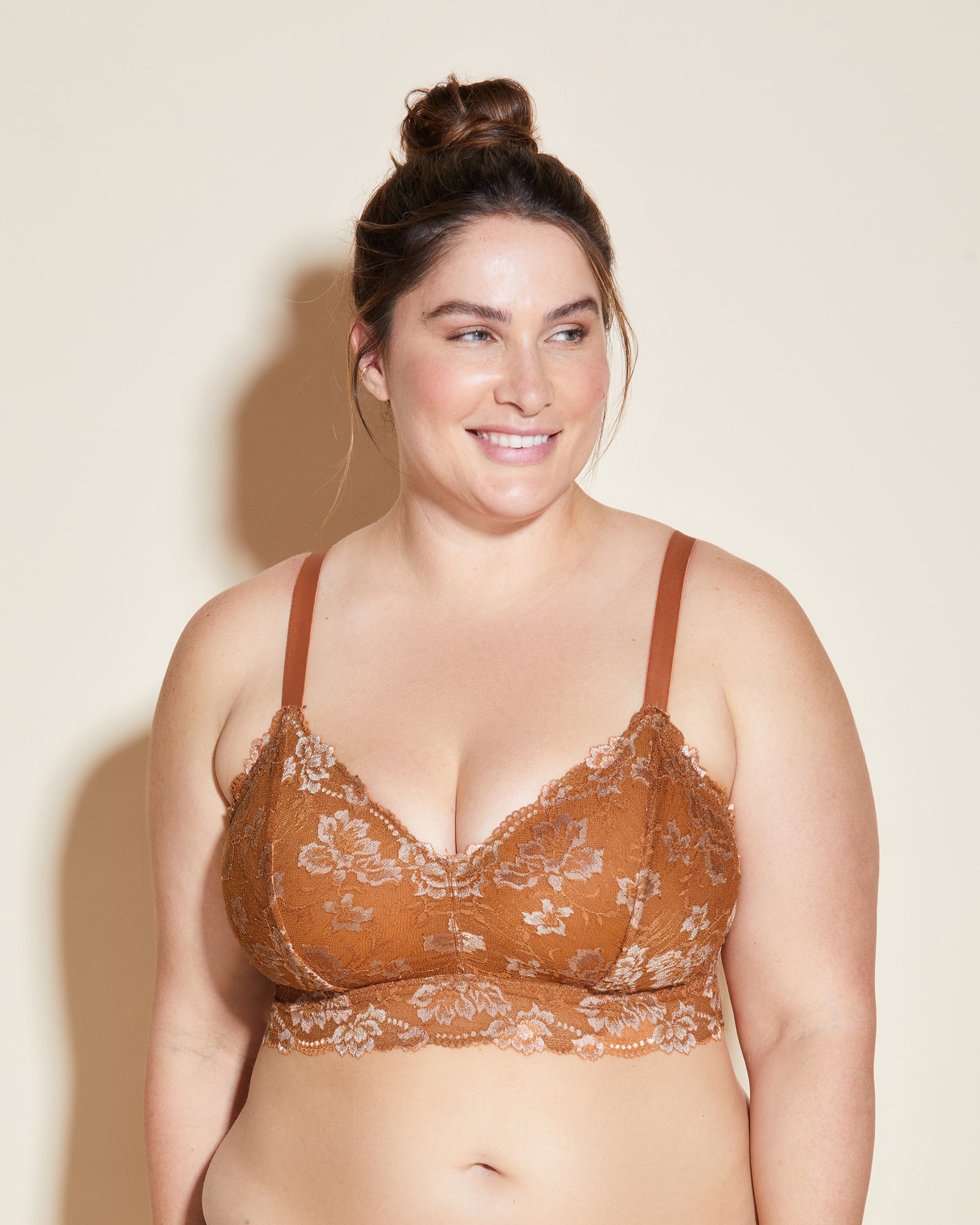 Marron Bralette - Savona Extended Brassière Longline Grande Taille