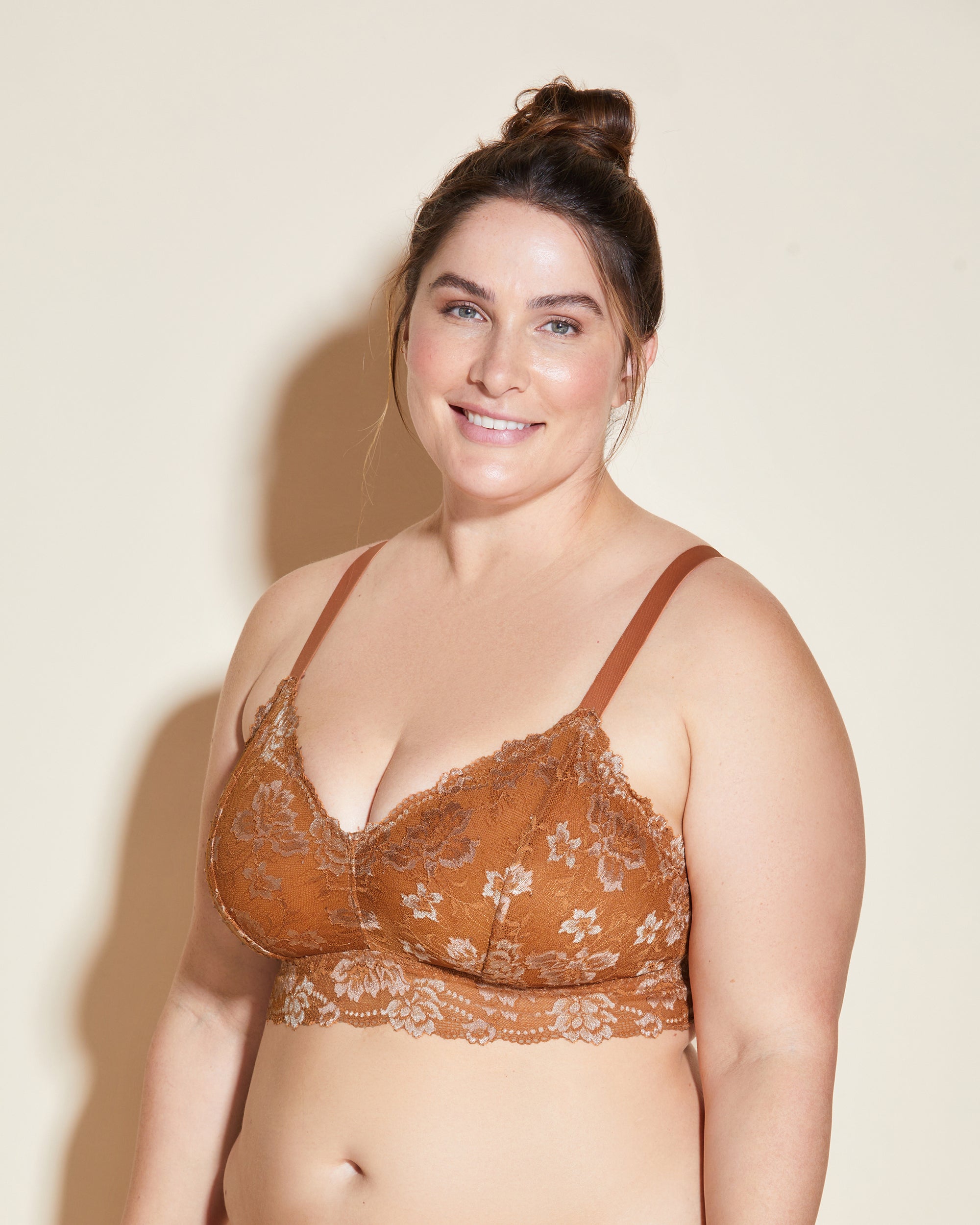 Marron Bralette - Savona Extended Brassière Longline Grande Taille