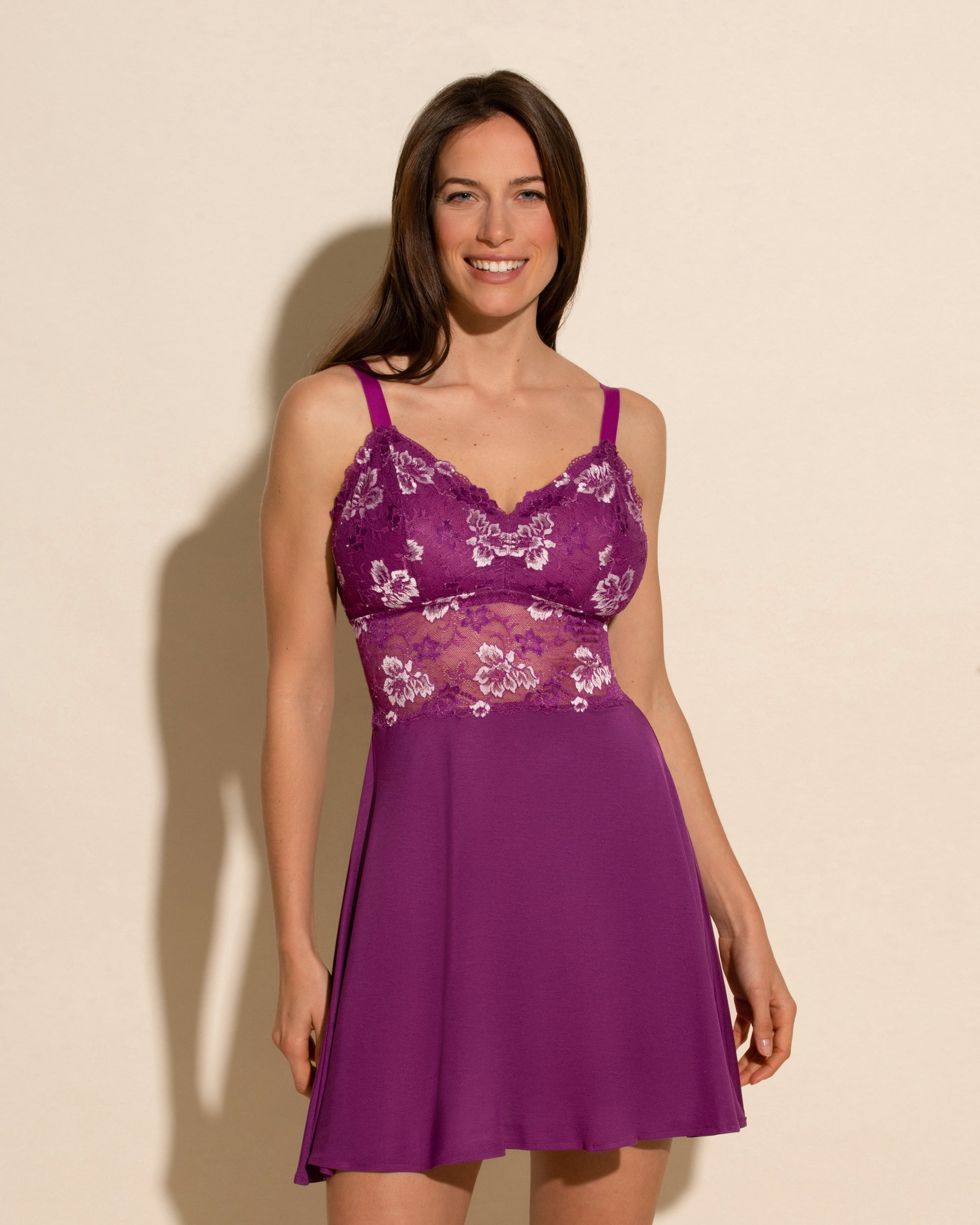 Viola Set - Savona Set Camicia Da Notte E Tanga Curvy