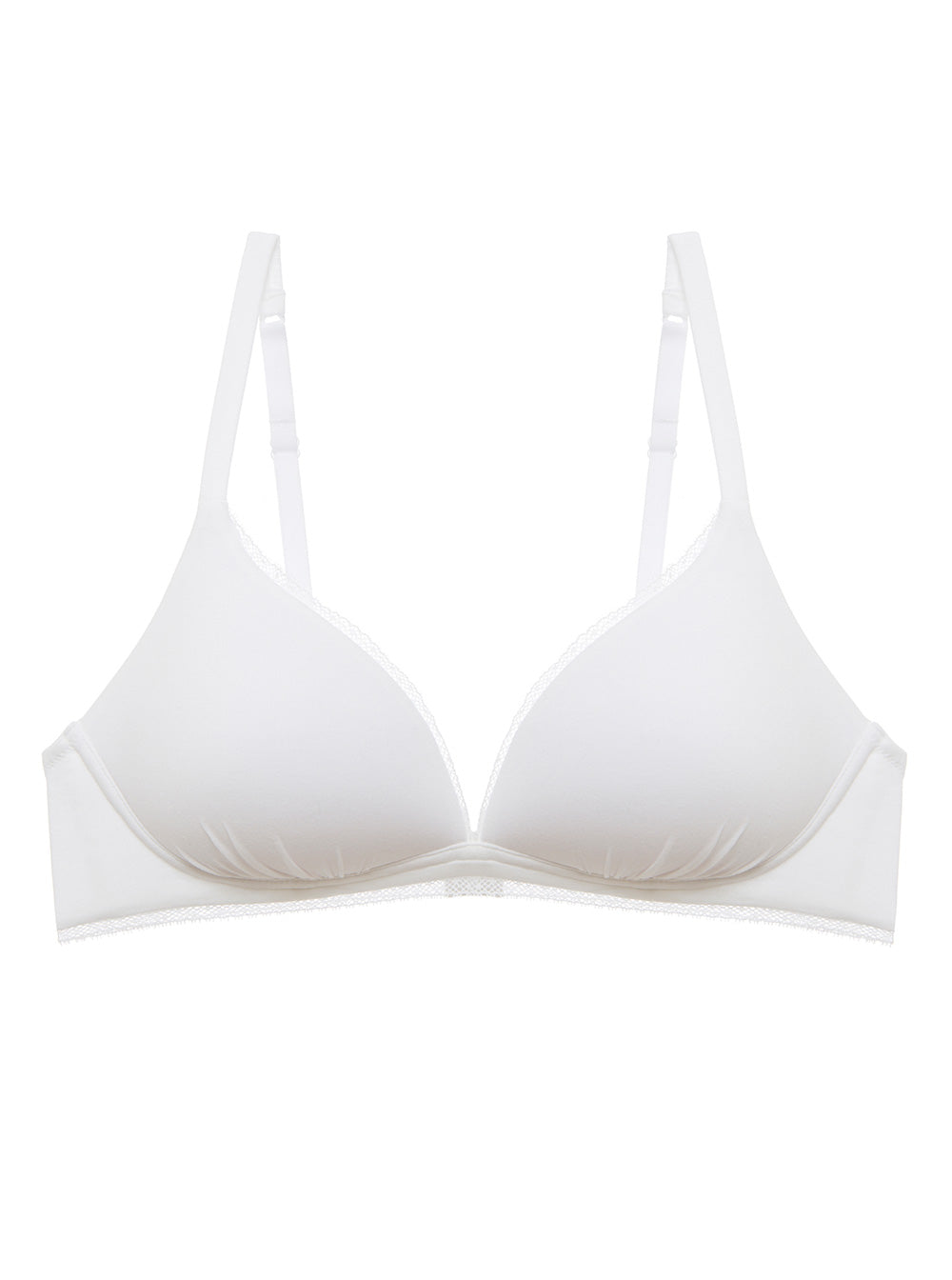 White Bra, Soft Cotton Wireless Spacer Bralette