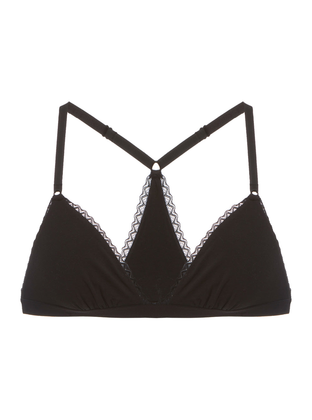 Black Bralette, Soft Cotton Racerback Bralette