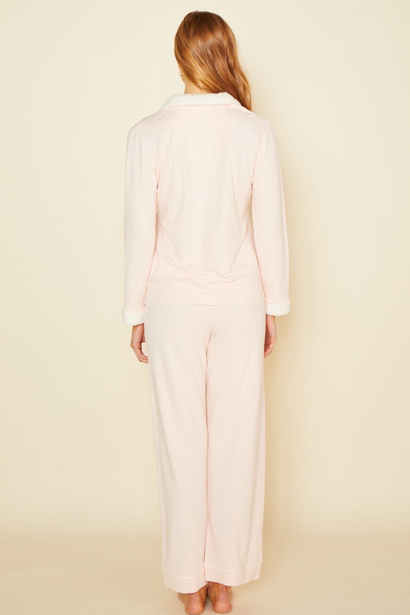 Pink Set - Shearling Long Sleeve Top & Pant