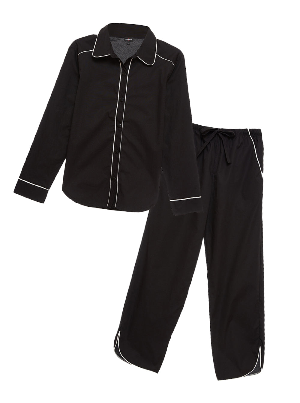 Black Set, Sienna Solid Woven Long Sleeve Top & Pant