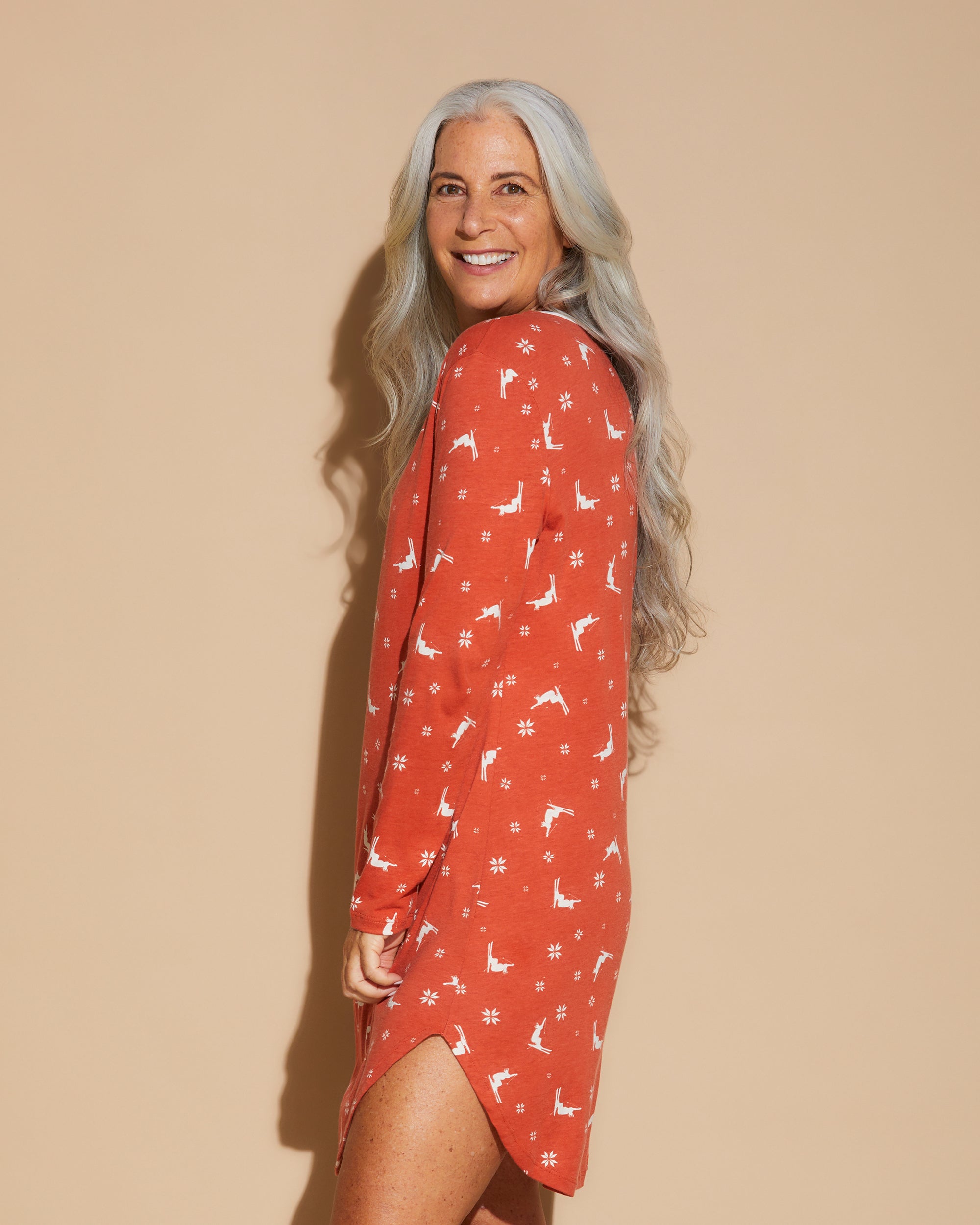 Gedruckt Top - Ski Trip Langarm-Sleepshirt