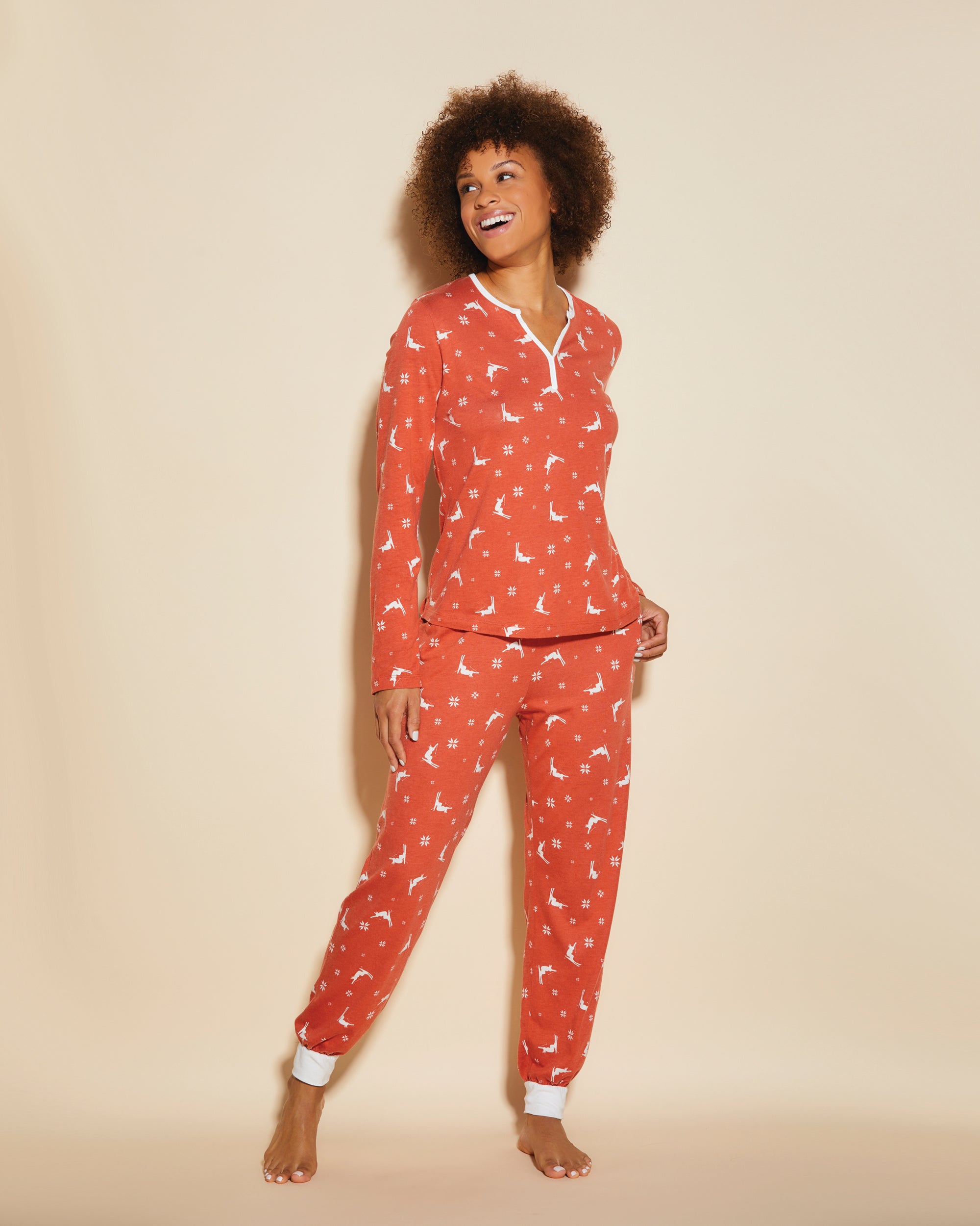 Estampado Conjuntos - Ski Trip Set De Camiseta De Manga Larga Y Pantalones Joggers