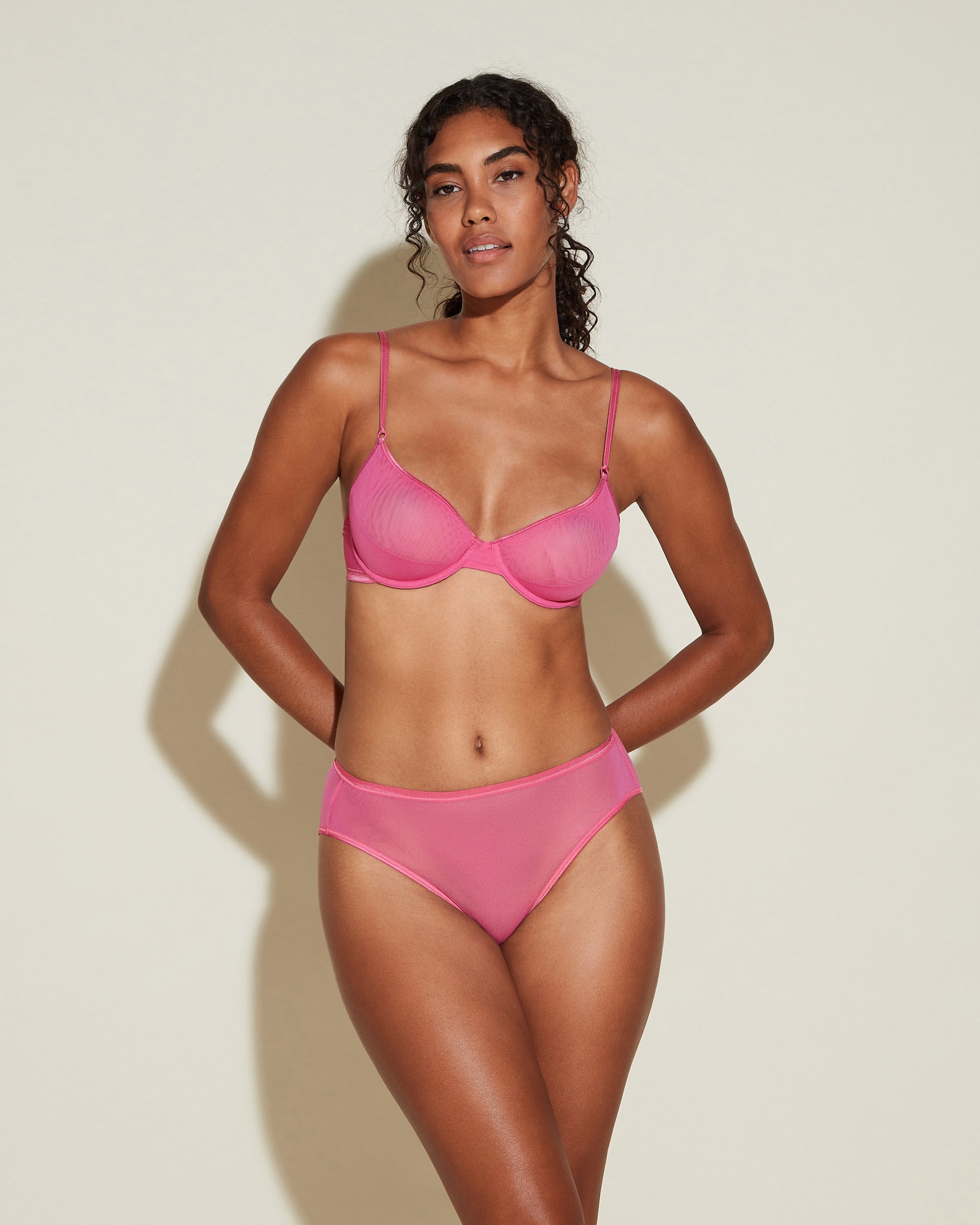 Rose Culotte Style Bikini - Soire Confidence Culotte Taille Haute