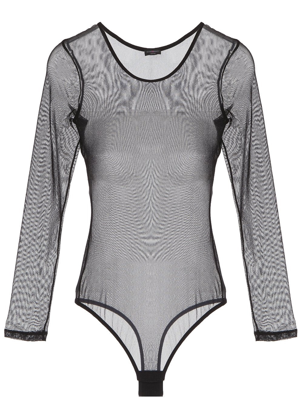 Nero Body - Soire Body A Maniche Lunghe Con Taglio A Perizoma